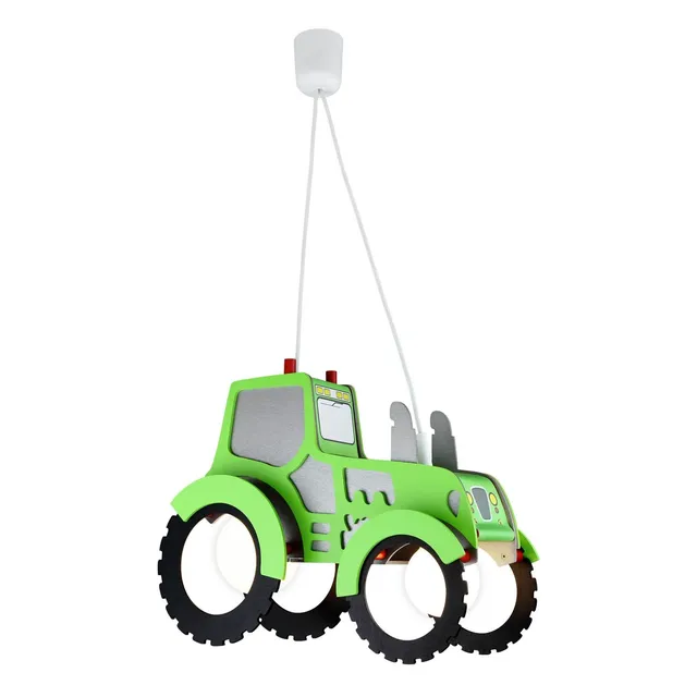 Elobra Traktor Pendelleuchte Kids grün 40 cm 2xE27