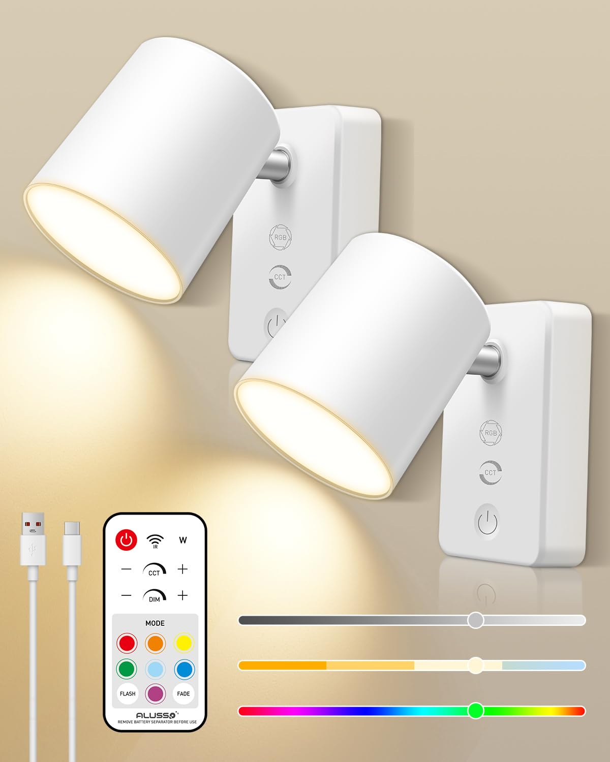 Alusso UB01 Wandleuchte Akku LED Außenleuchte weiß