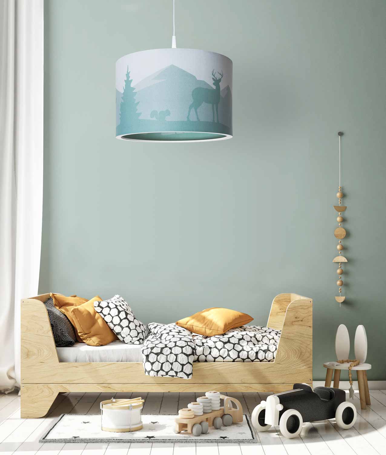 Elobra Scandi Wald Hängeleuchte mintgrün 40cm E27