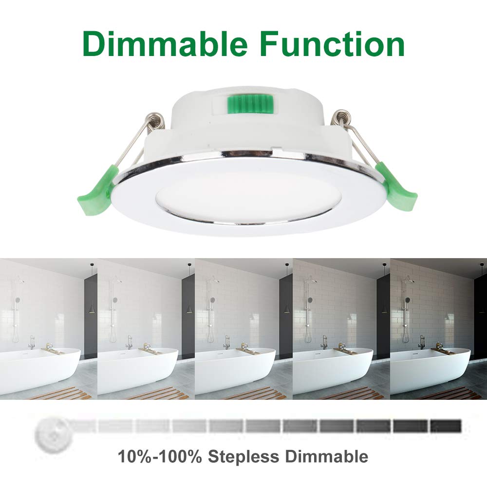 Alusso Recessed Ceiling Light 7W Einbaustrahler chrom dimmbar
