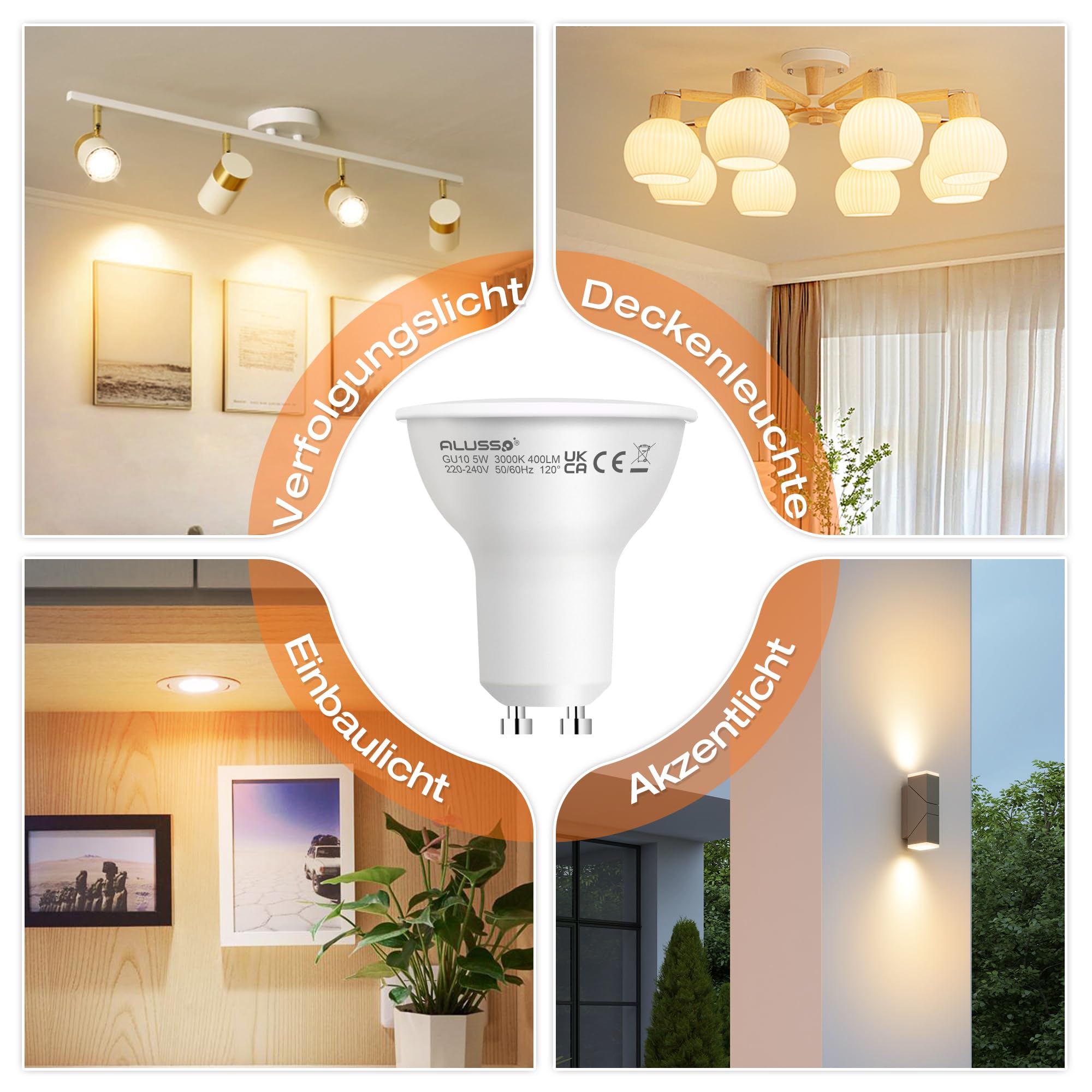 Alusso Bulb LED Birne warmweiss 3000K 4er Pack 7W