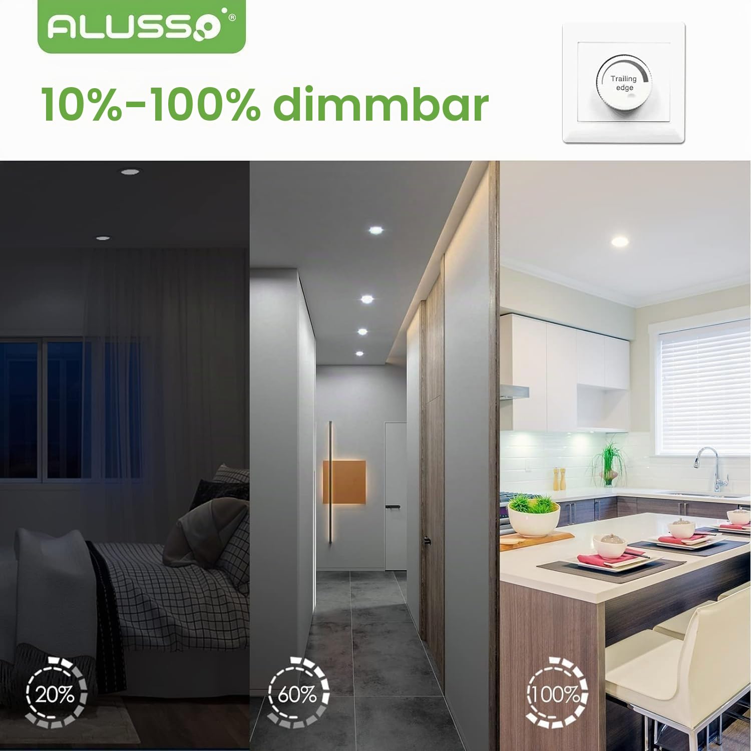 Alusso Recessed Ceiling Light Einbaustrahler 6er 3CCT IP44