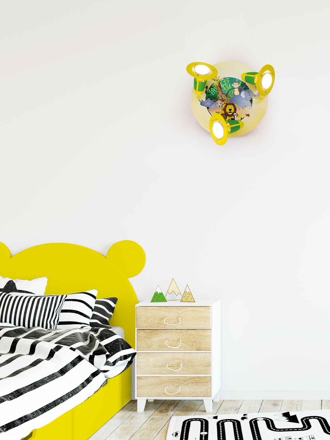 Elobra Kids Rondell Dschungel 3er Spot Deckenleuchte E14