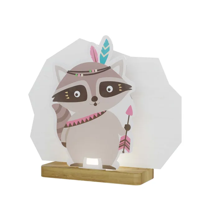 Elobra Kids Little Indians Waschbär Tischleuchte 4W LED weiß