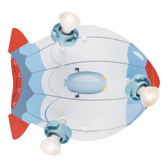 Elobra Kids 3er Spot Rondell Luftschiff Deckenleuchte Blau