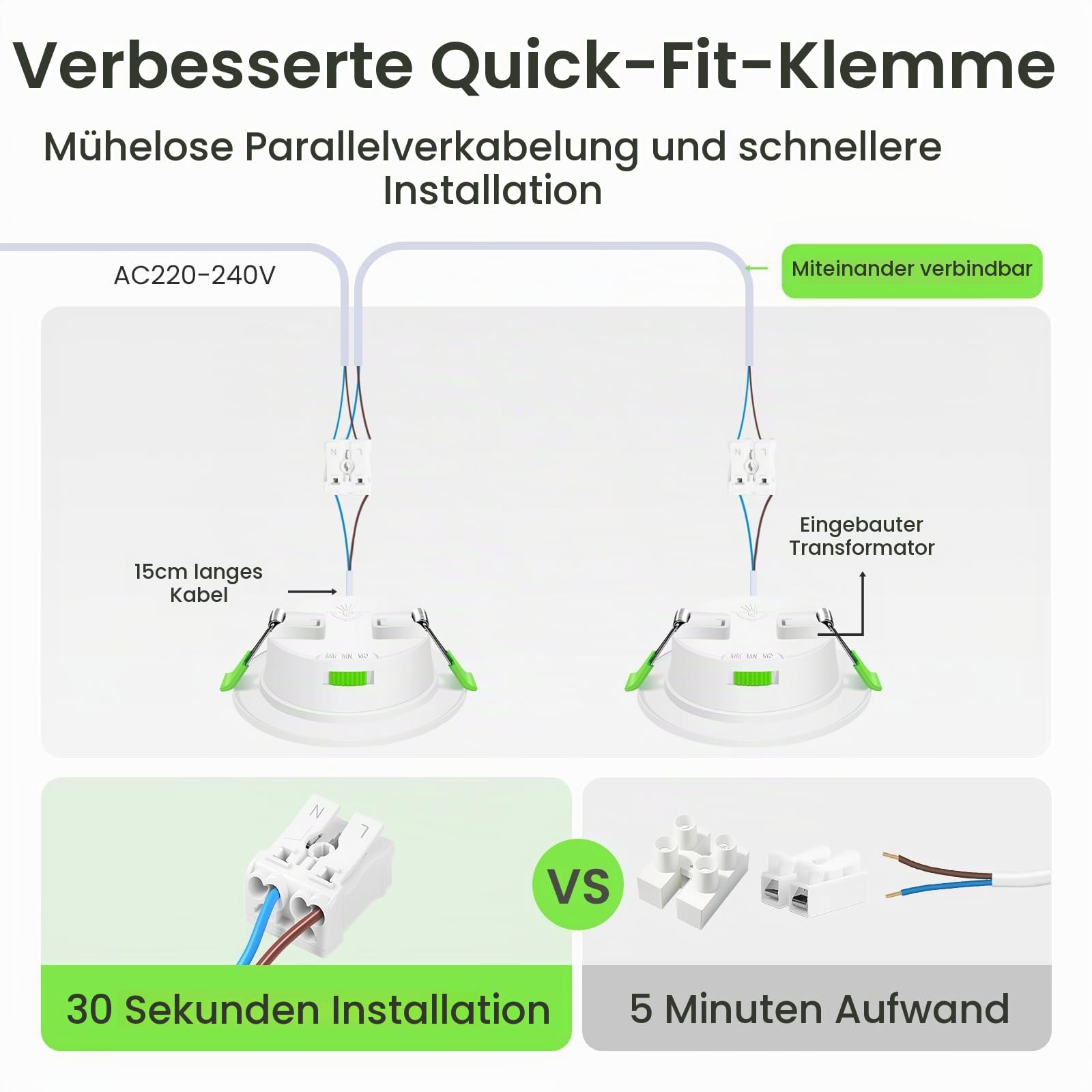 Alusso Recessed Einbaustrahler 6er Set dimmbar weiß
