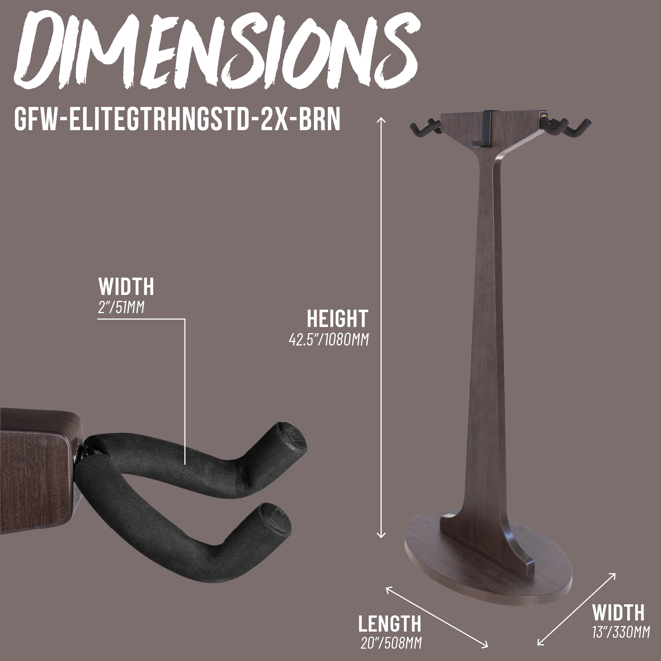 Gator Frameworks Elite Gitarrenständer 2-fach Braun Holz