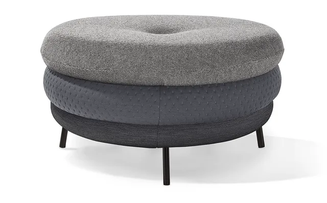 Richard Lampert Fat Tom 3-lagig Pouf mit Stahlbeinen