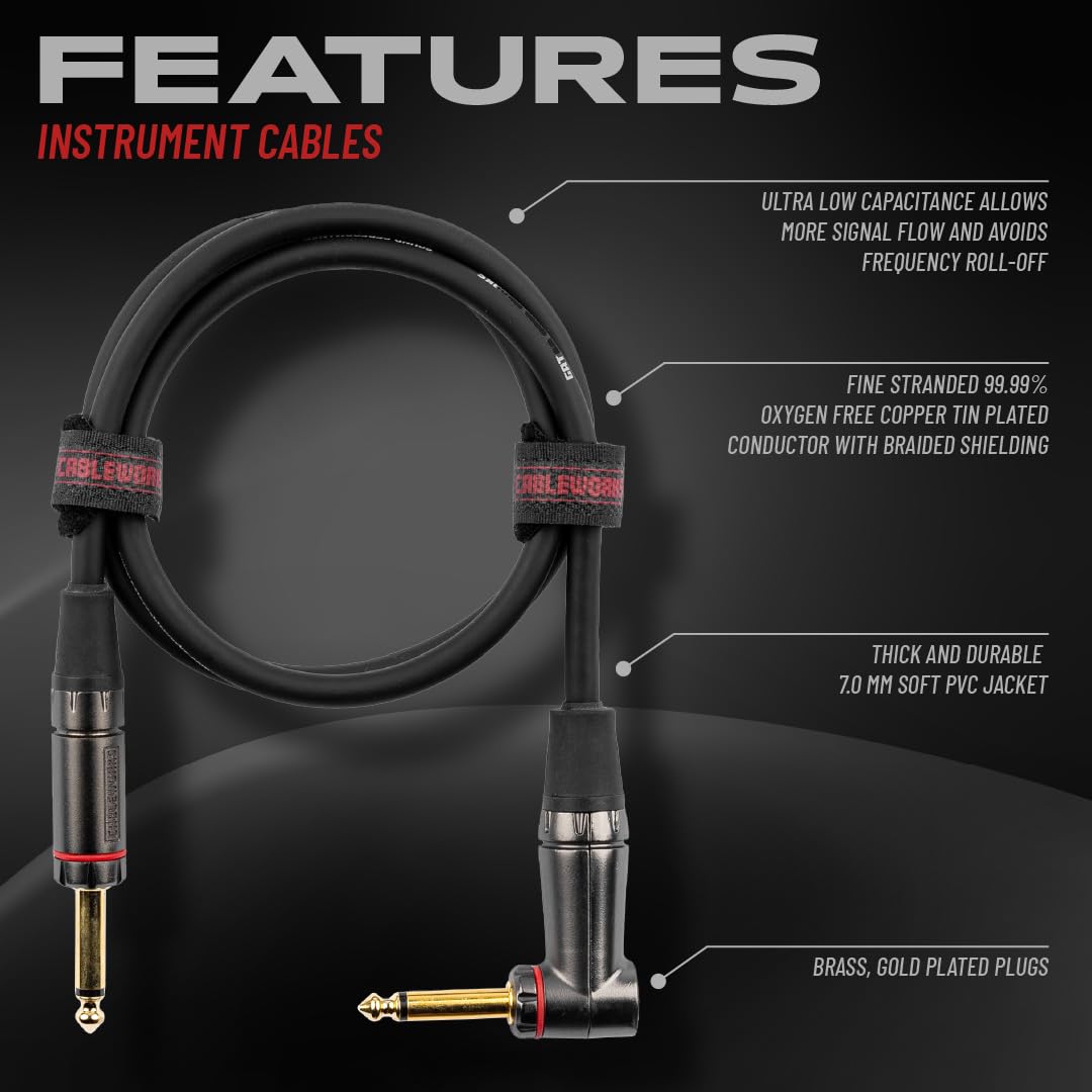 Gator Cables GCWH-INS-10RA Gitarrenkabel 3 m gewinkelt