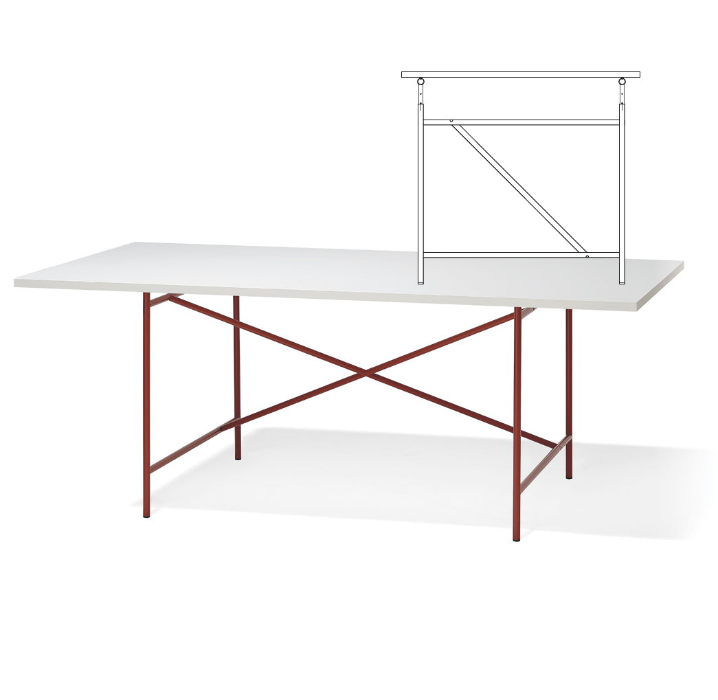 Richard Lampert Eiermann 1 Tisch rotbraun