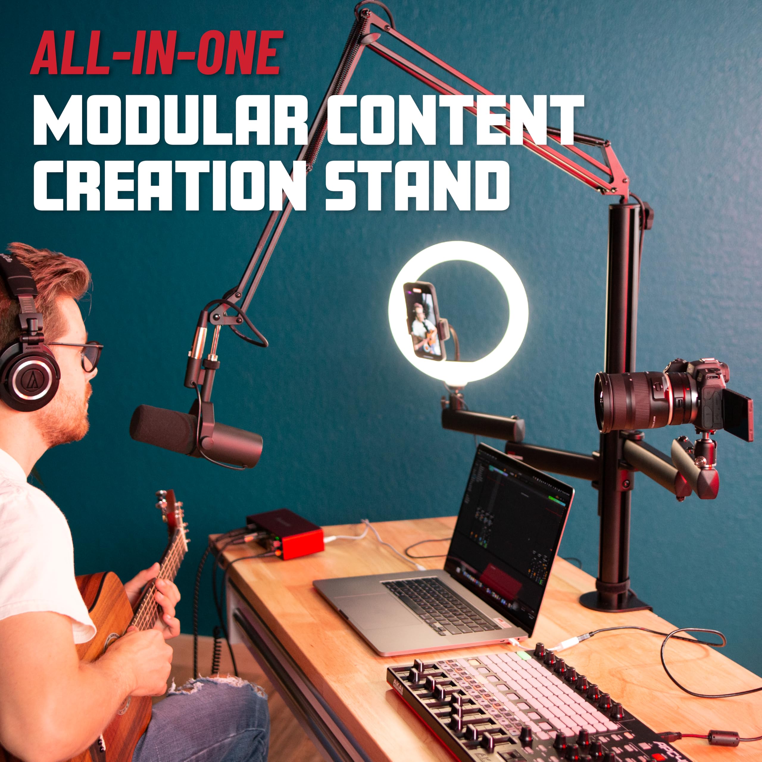 Gator Podcast Creator Tree Stativ mit Ringlicht 10 Zoll
