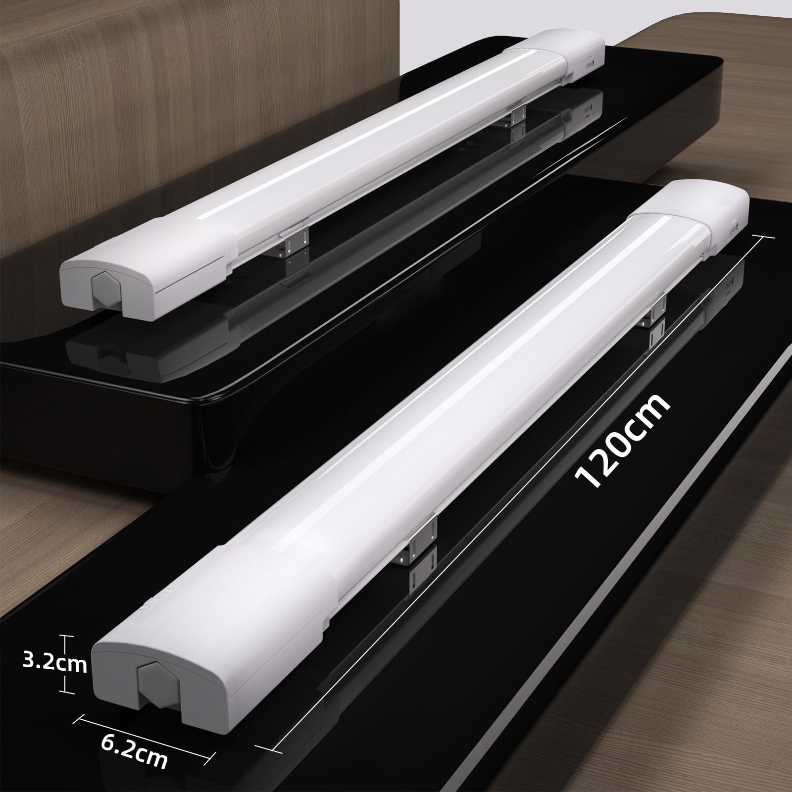 Modlicht LED Feuchtraumleuchte 120CM 36W Weiß IP65