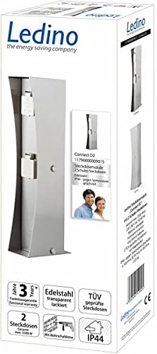 Ledino Ledar Connect D2 Steckdosensäule 2er Edelstahl