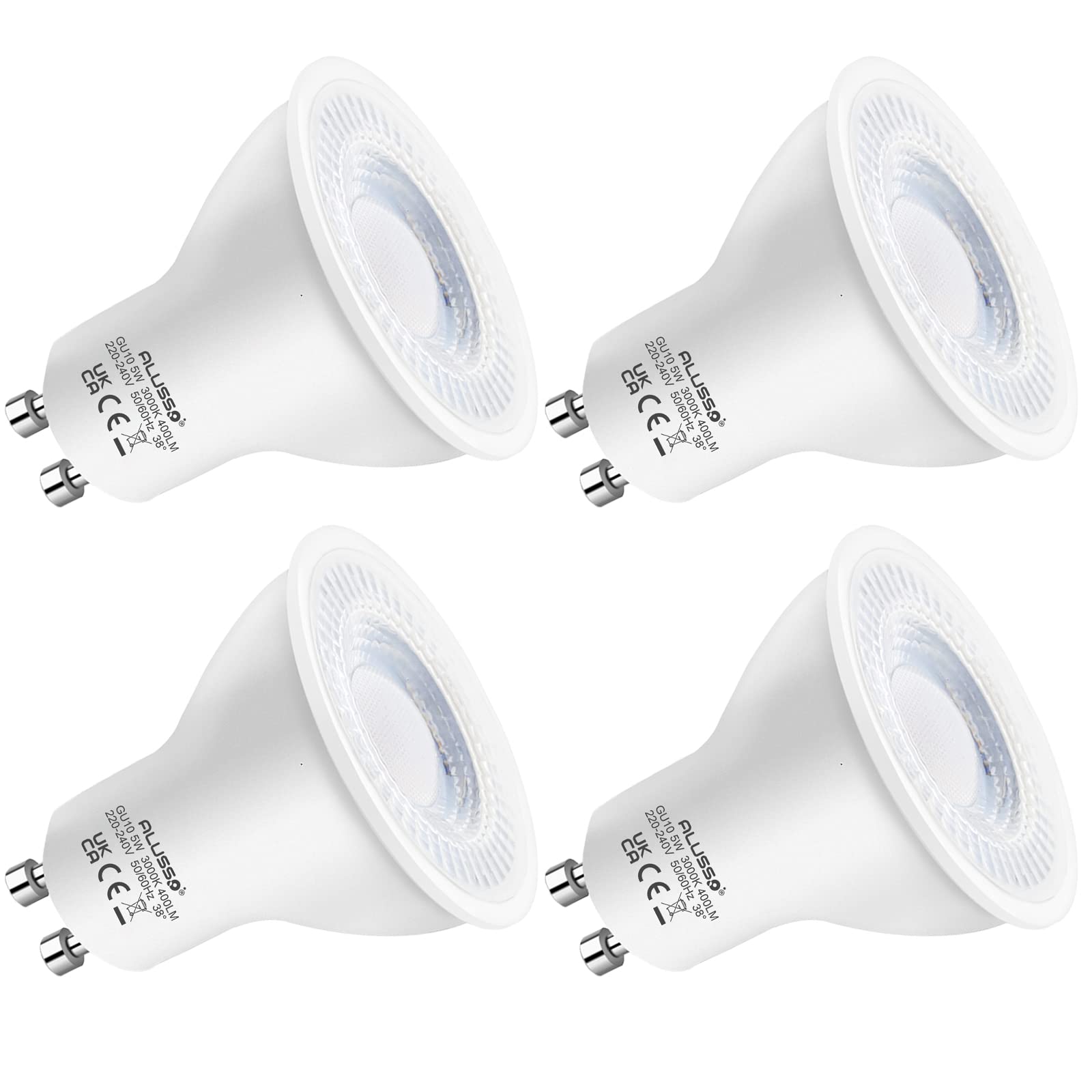 Alusso Bulb GU10 LED 7W Warmweiß 3000K 10 Stück