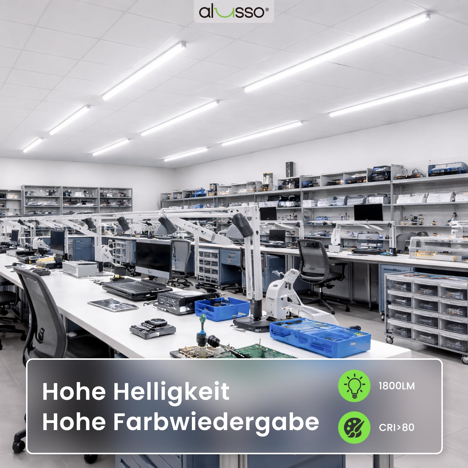 Alusso Bulb LED Röhre 60cm 6000K 9W 10er Pack kaltweiß