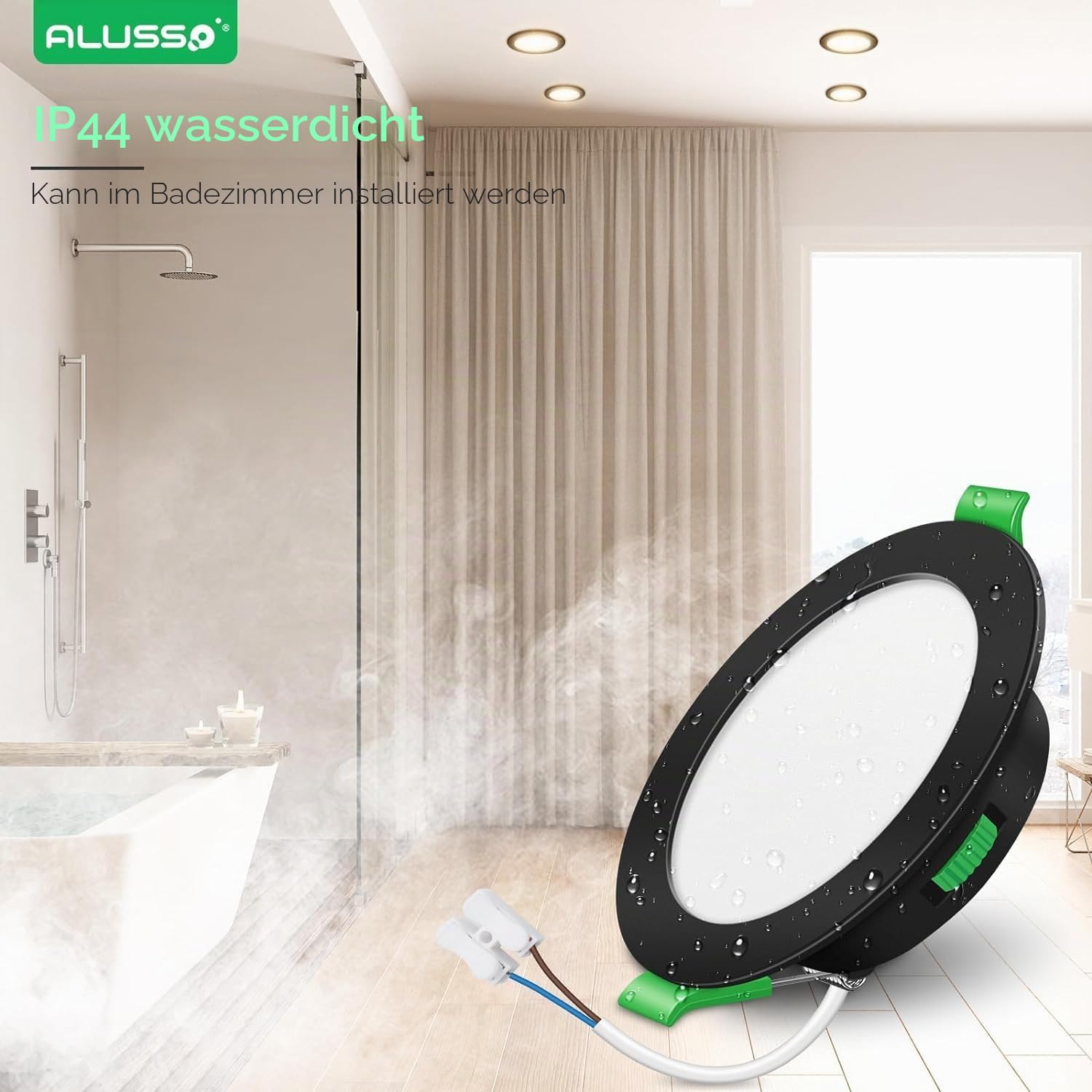 Alusso LED Einbaustrahler 230V 7W IP44 Dimmbar 12er Set