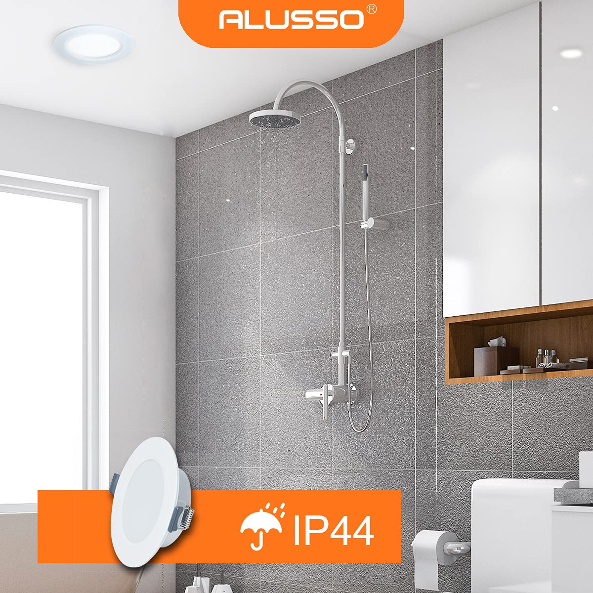 Alusso LED Einbaustrahler 6W Kaltweiß wasserdicht