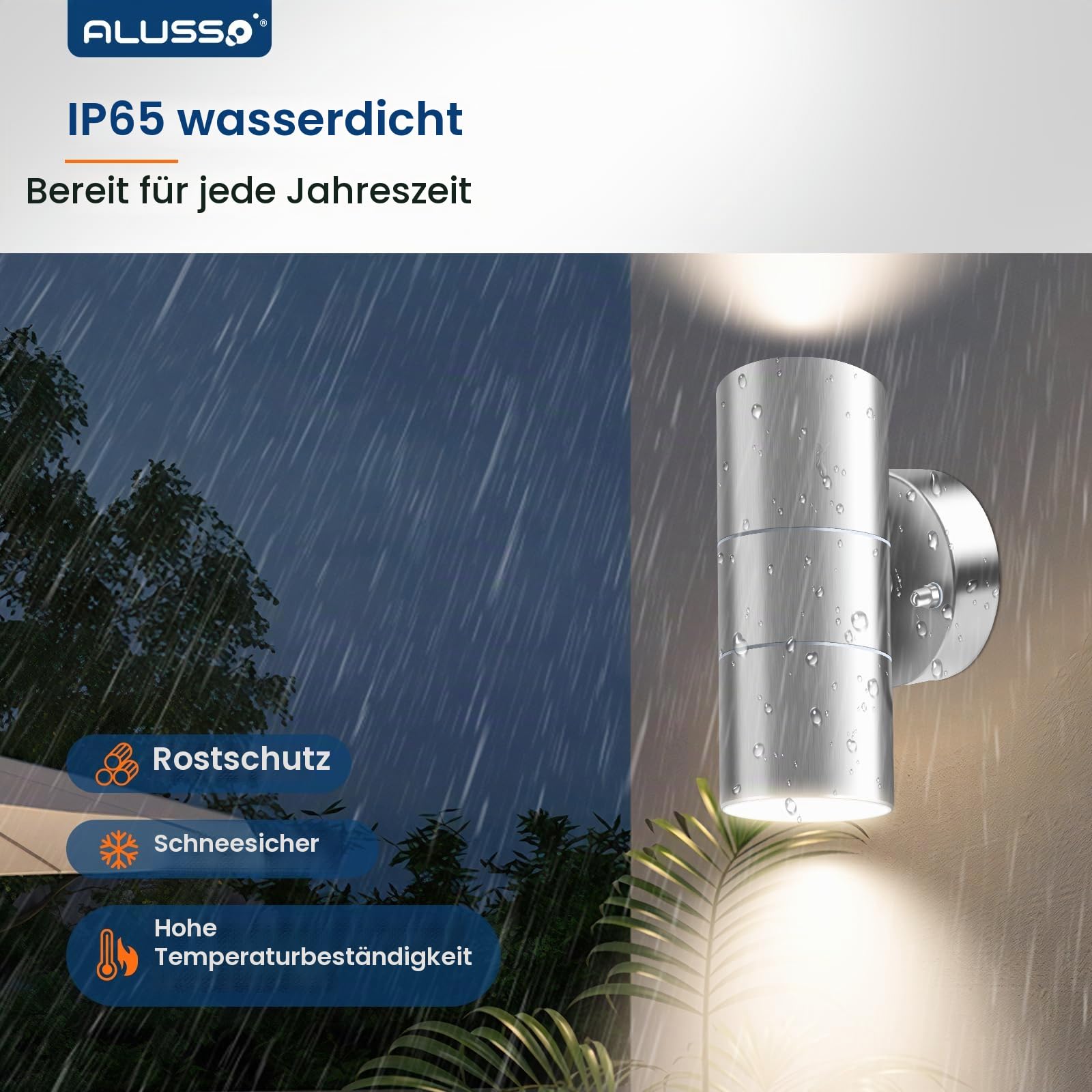 Alusso Security Light Außenleuchte Silber ohne Sensor