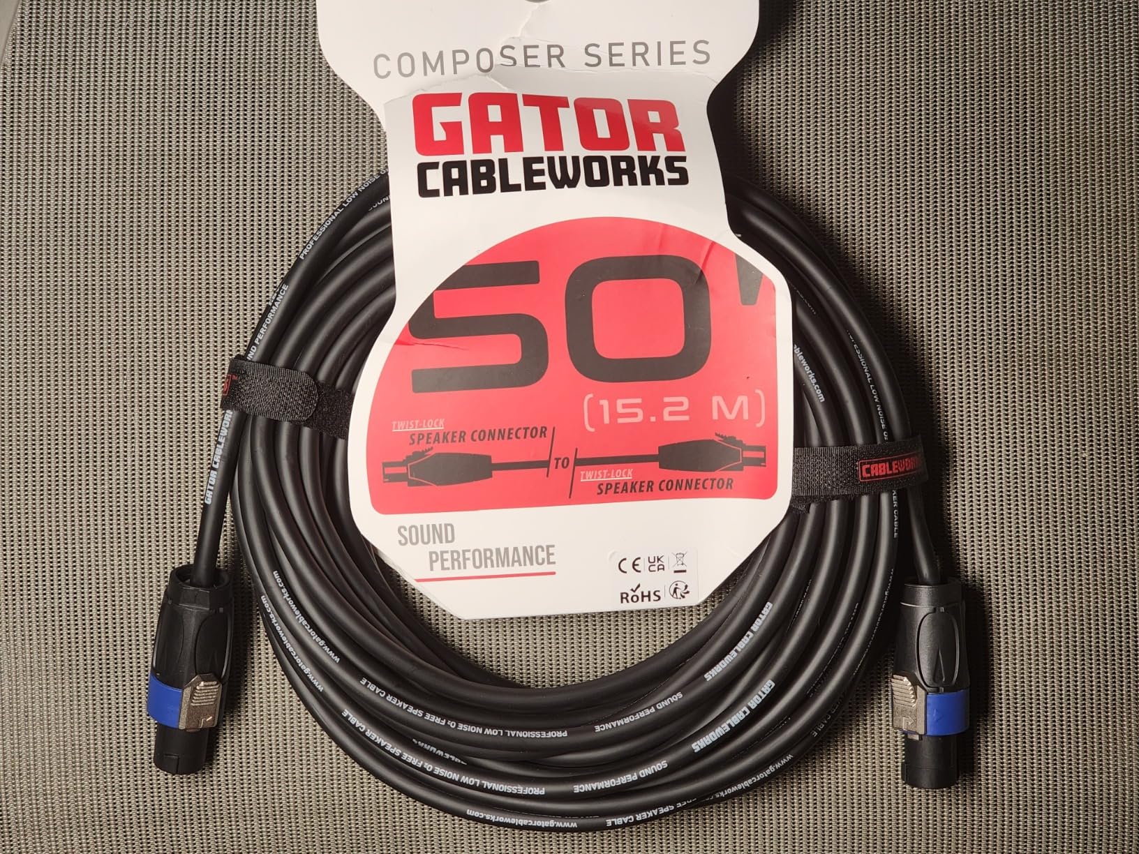 Gator Composer GCWC-SPK-100-1TL Audiokabel 30m Twist Lock