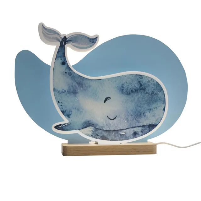 Elobra Pottwal Paul Tischleuchte Kids hellblau 4W LED