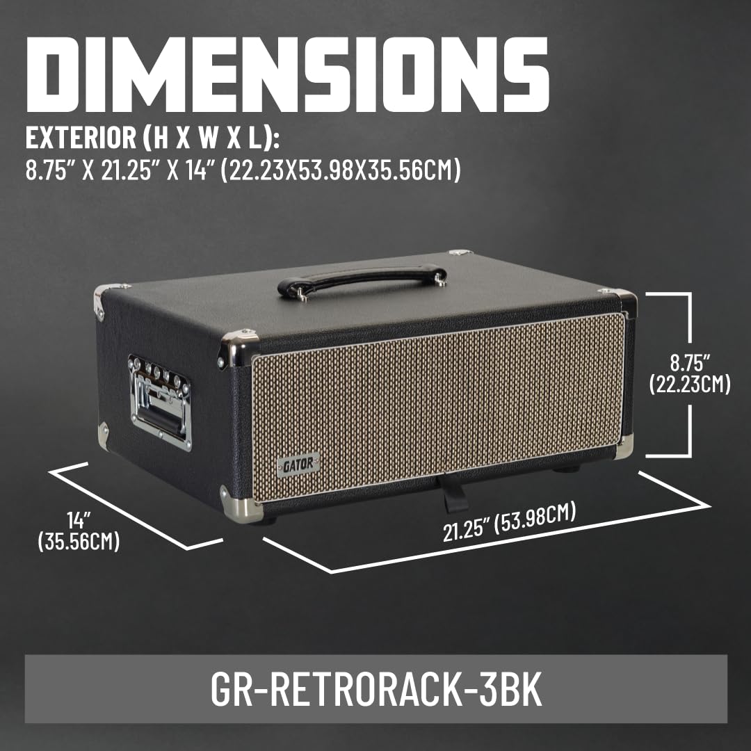 Gator Retro GR-RETRORACK-3BK Rack-Case 3U schwarz Holz