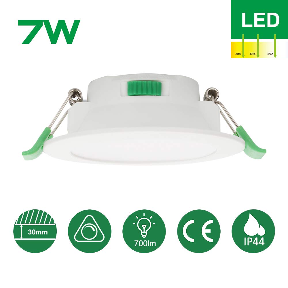 Alusso Recessed Ceiling Light 7W Einbaustrahler dimmbar weiß