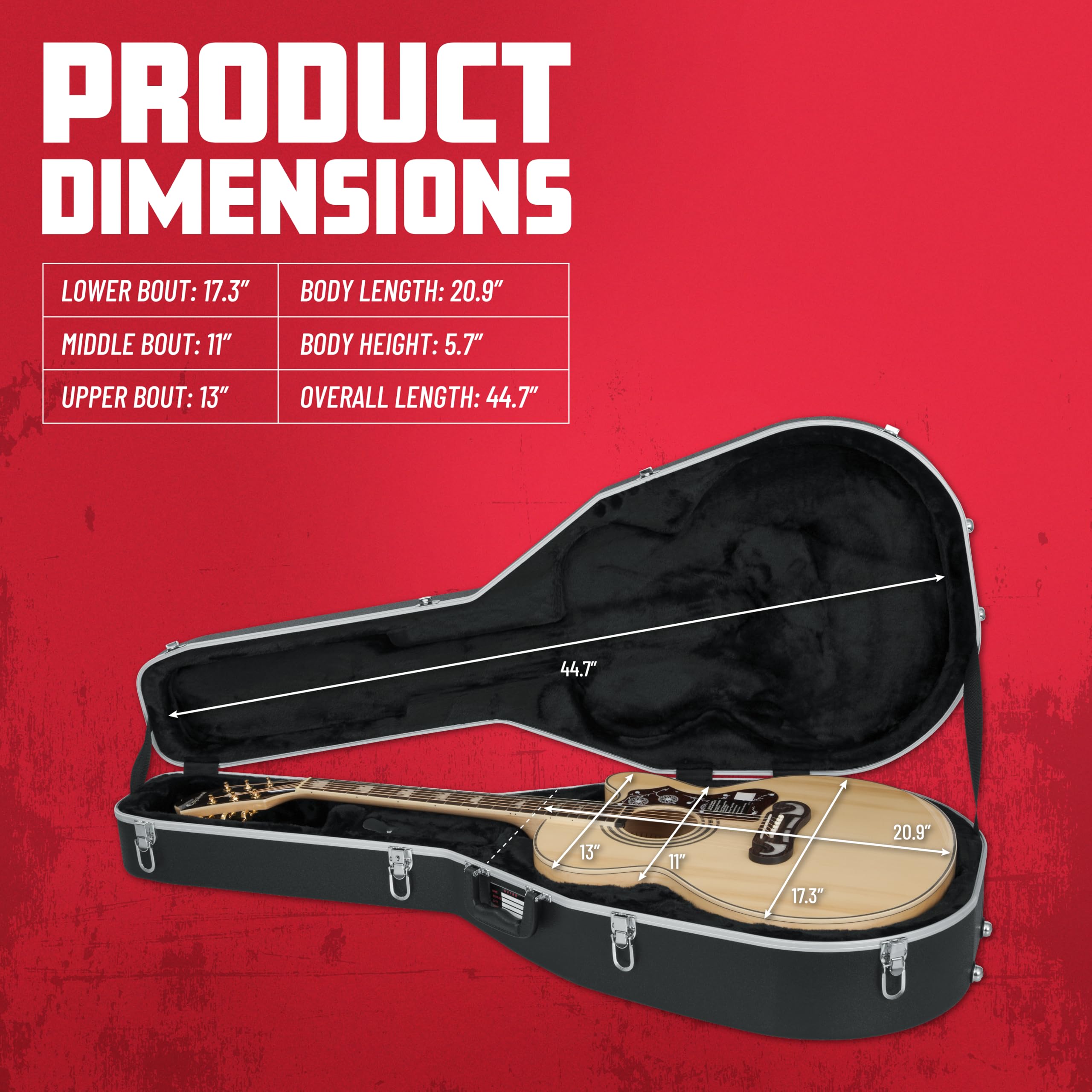 Gator GC-Jumbo Gitarrenkoffer Jumbo Akustik ABS schwarz