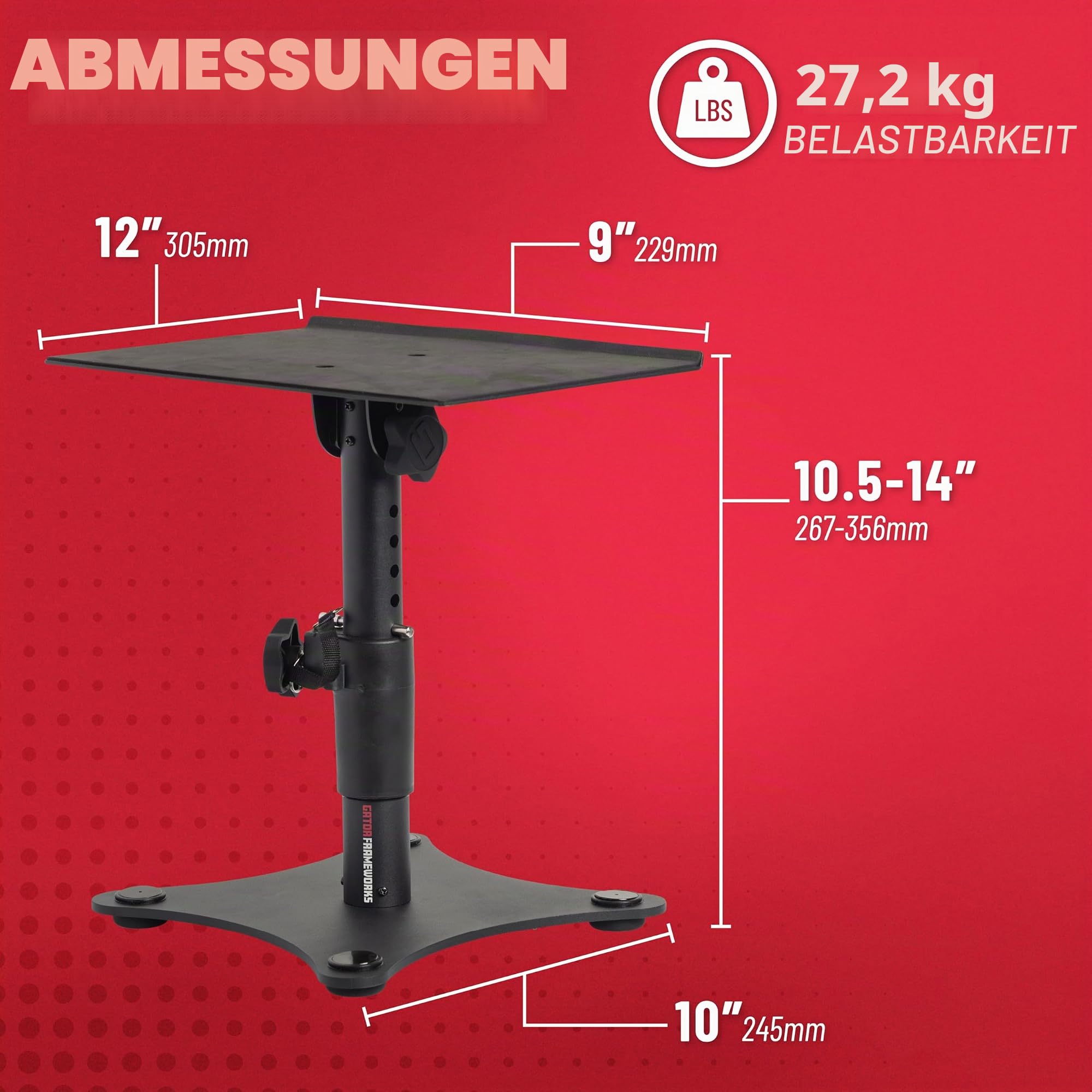 Gator Speakers GFWSPKSTMNDSK Monitorständer 2er-Set neigbar