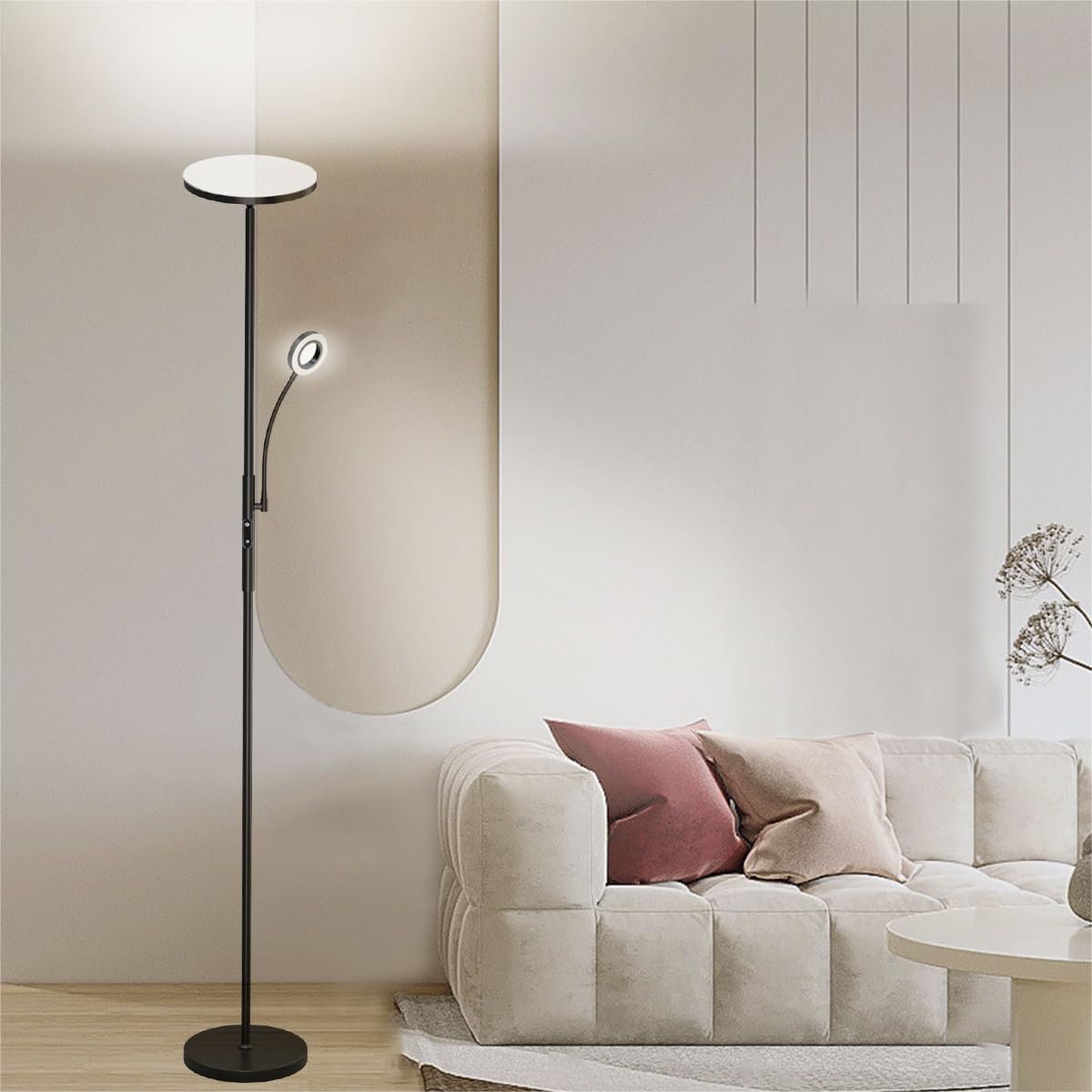 Modlicht Stehlampe dimmbar 4200LM Schwarz mit Fernbedienung