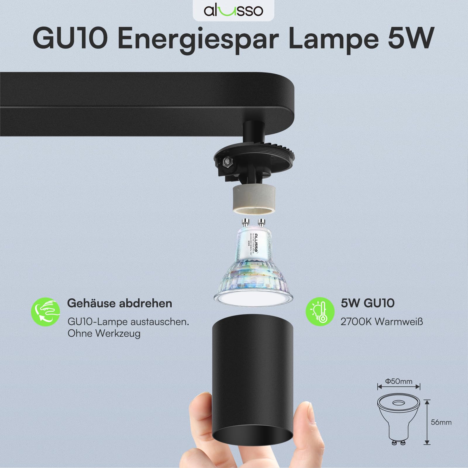 Alusso Recessed Ceiling Light Deckenstrahler 3 flammig GU10