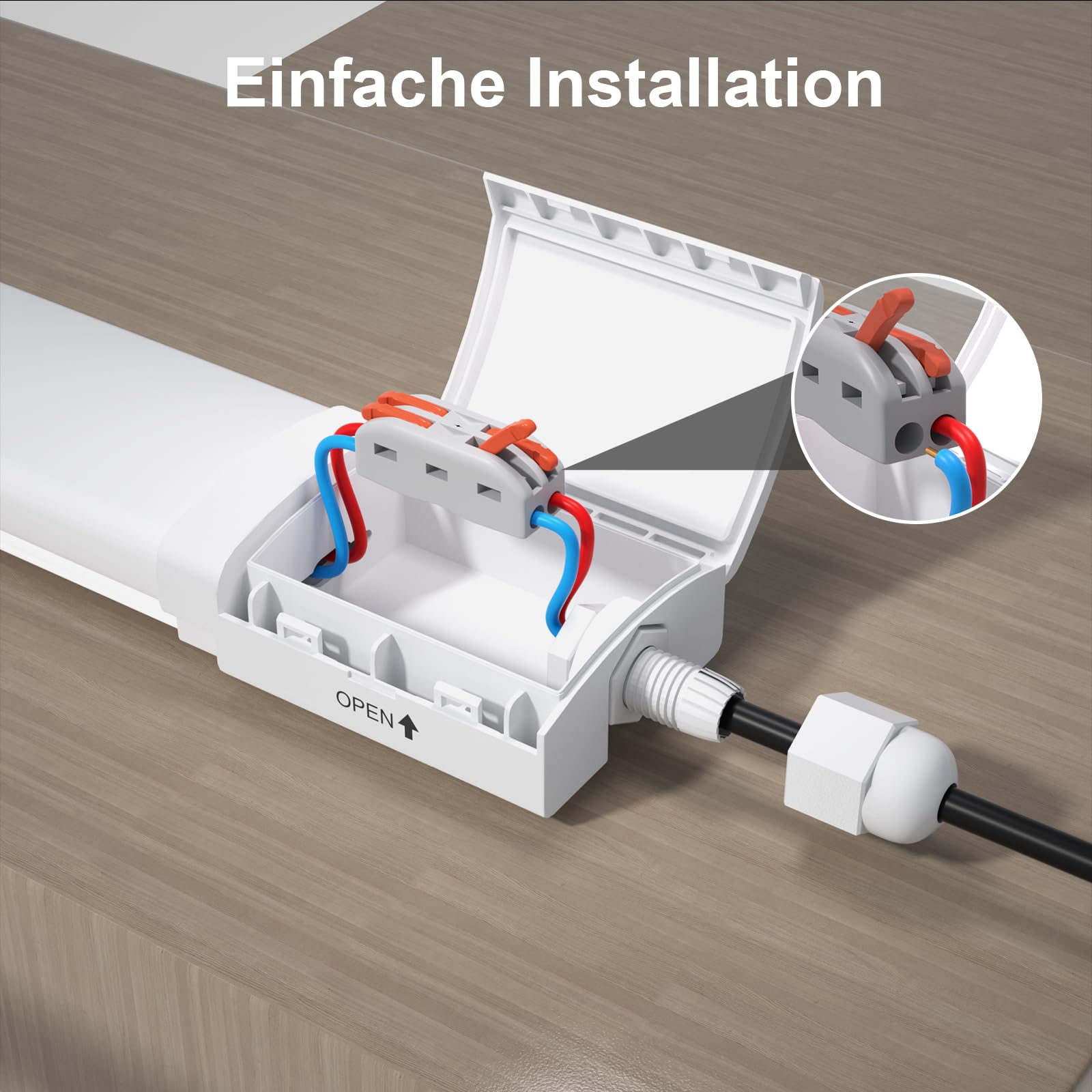 Modlicht LED Feuchtraumleuchte 120CM 36W Weiß IP65