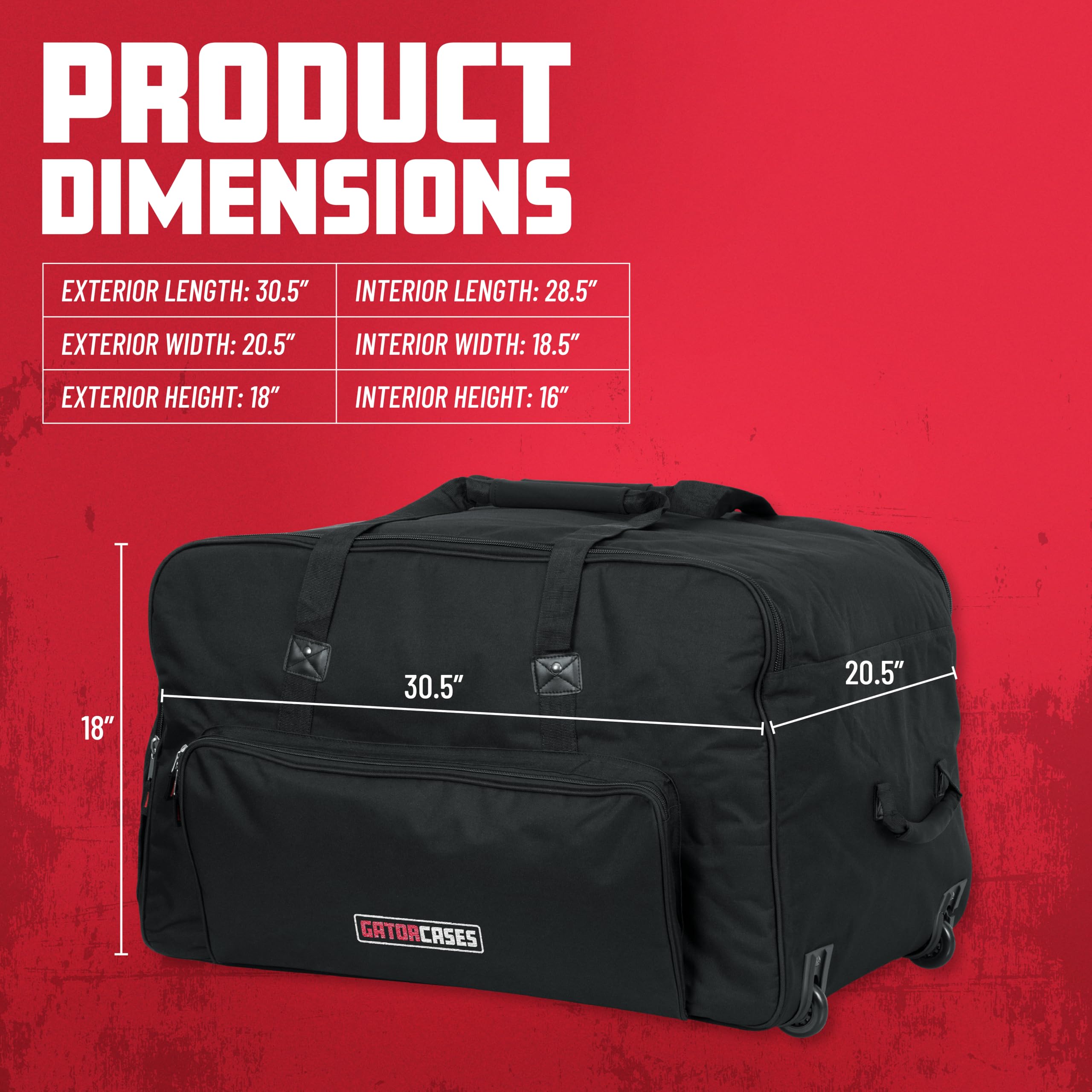Gator GPA-715 Lautsprecher Tasche 15 Zoll mit Rollen Nylon