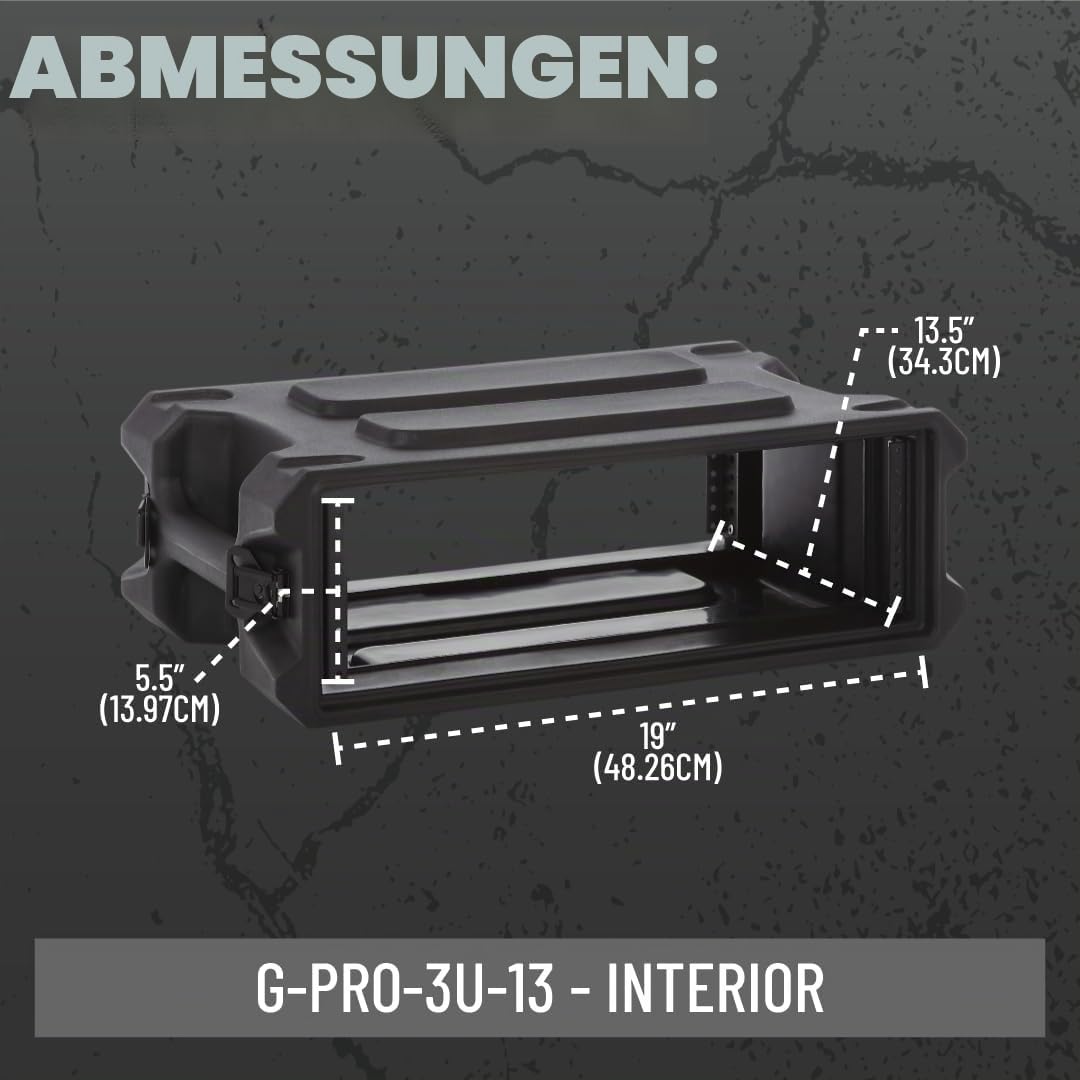 Gator G-PRO-3U-13 Rack Case 3U flach 13 Zoll schwarz