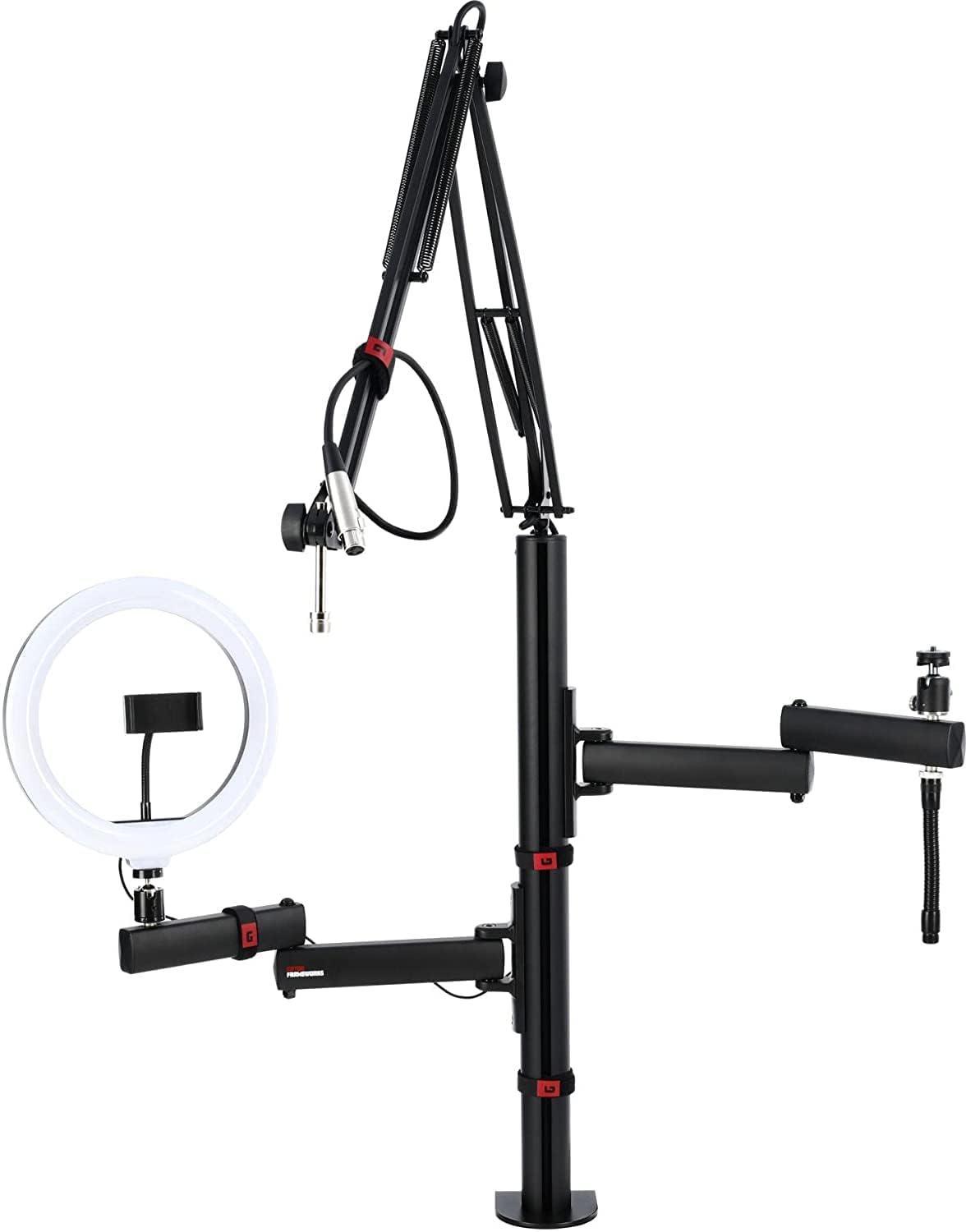 Gator Podcast Creator Tree Stativ mit Ringlicht 10 Zoll