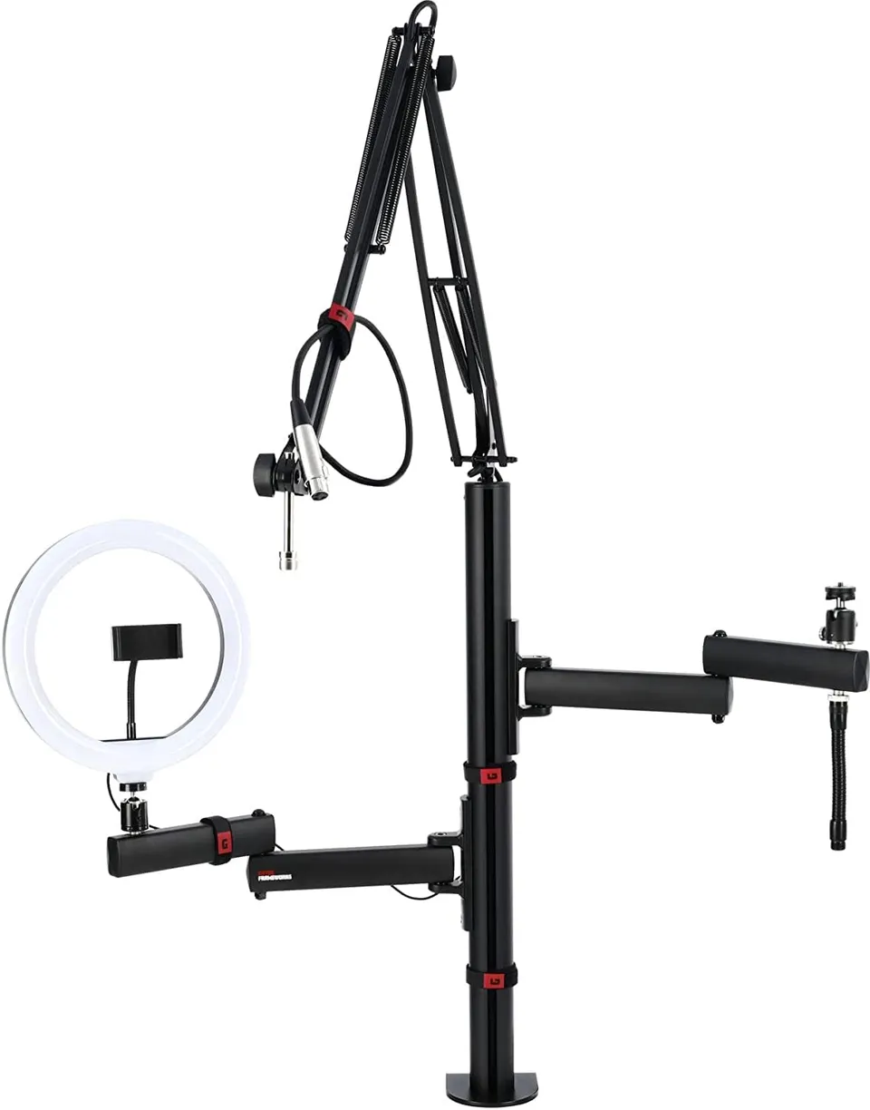 Gator Podcast Creator Tree Stativ mit Ringlicht 10 Zoll