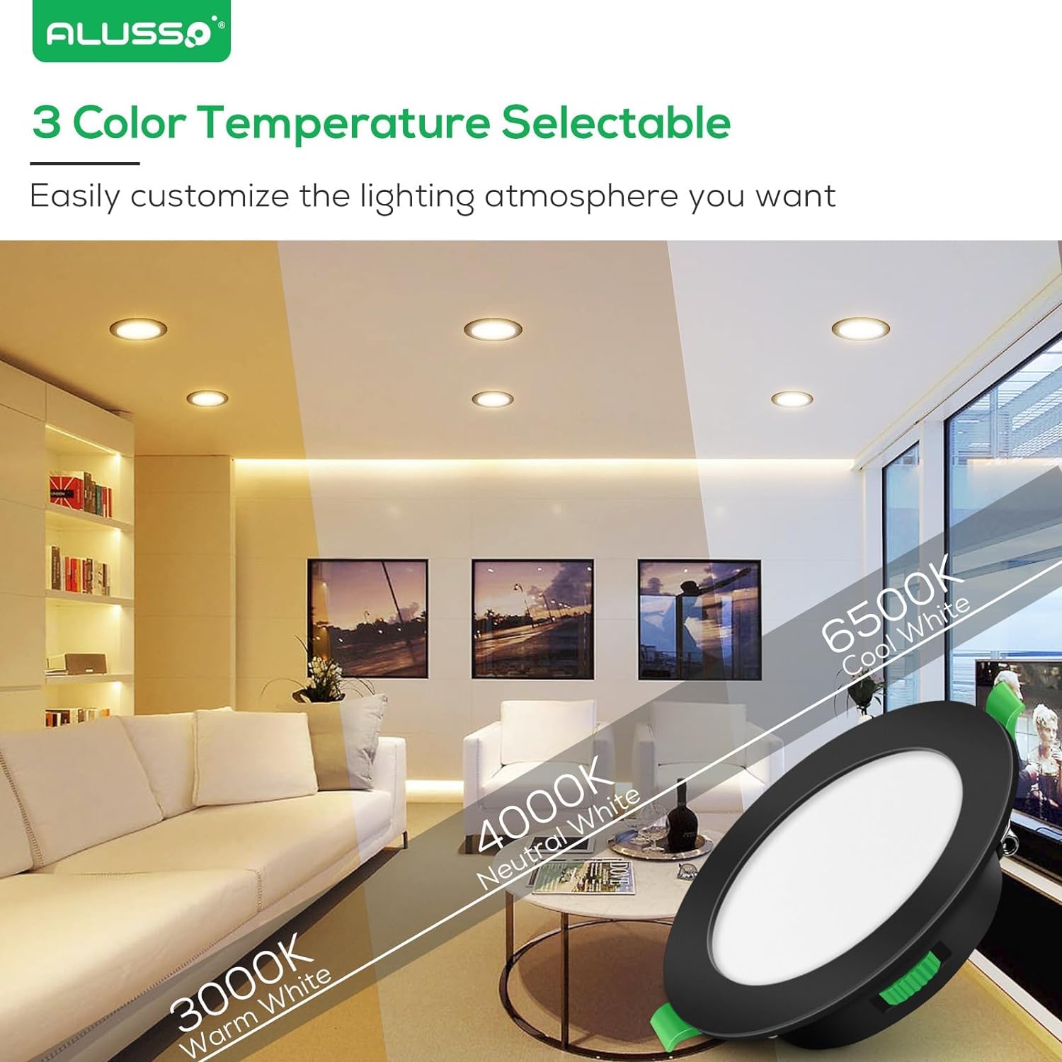 Alusso LED Einbaustrahler 230V 7W IP44 Dimmbar 12er Set