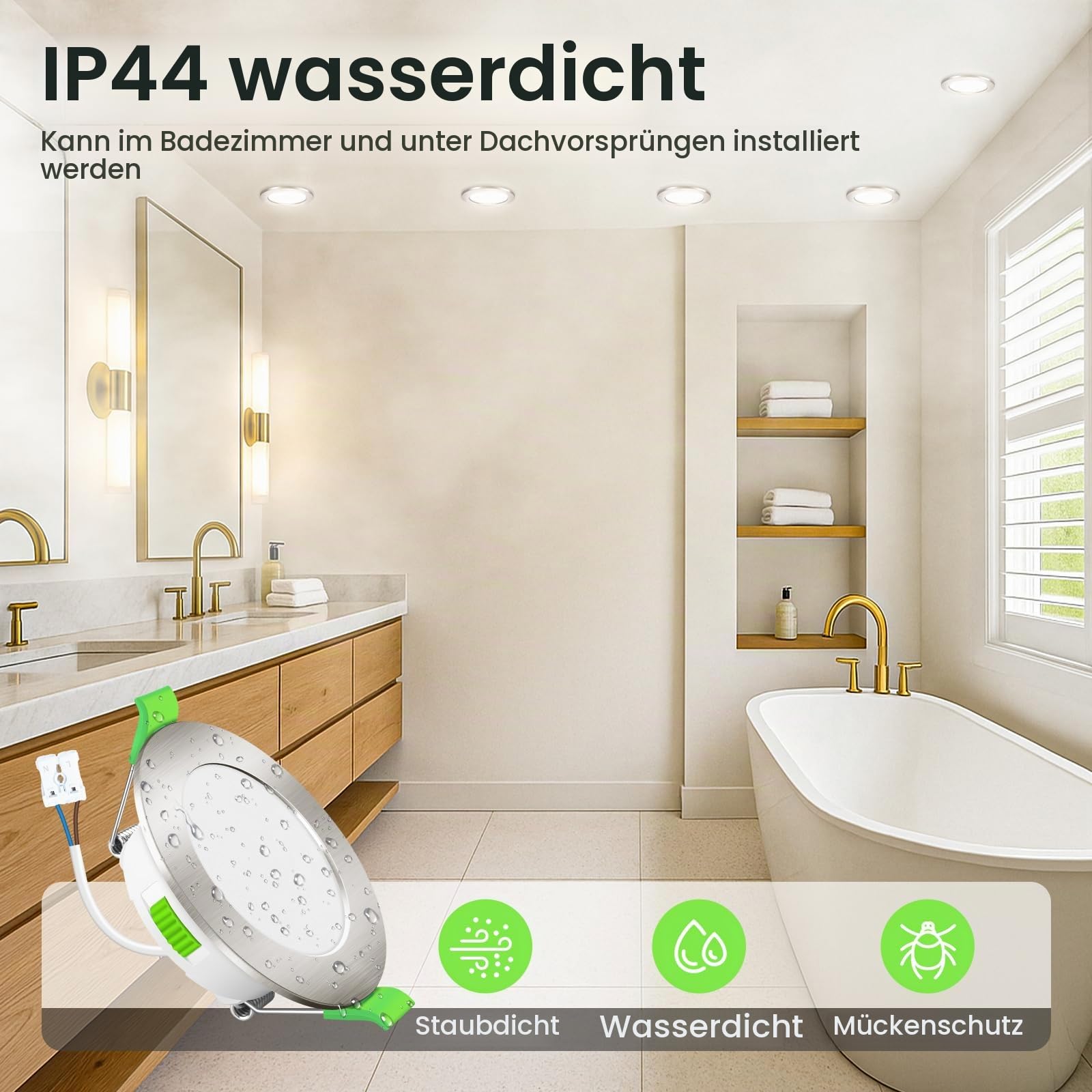 Alusso Einbaustrahler LED 12er Set 5W Nickel dimmbar 3CCT