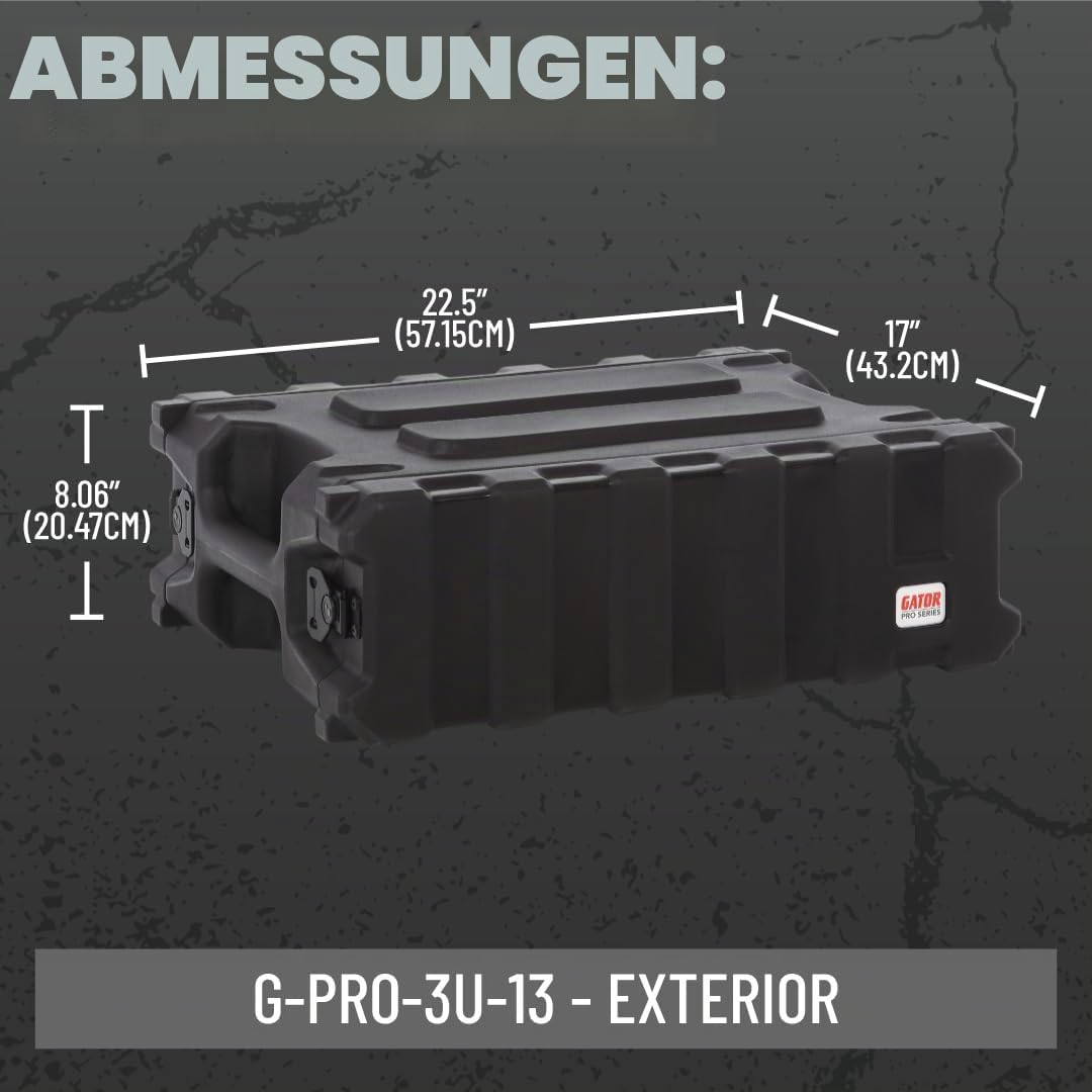 Gator G-PRO-3U-13 Rack Case 3U flach 13 Zoll schwarz