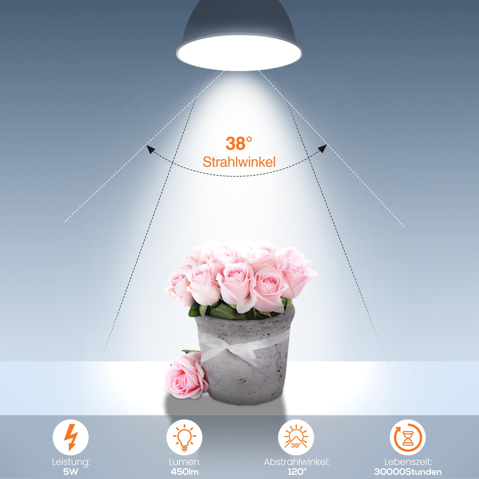Alusso Bulb GU10 LED Lampe kaltweiß 4er Pack 5W 6000K