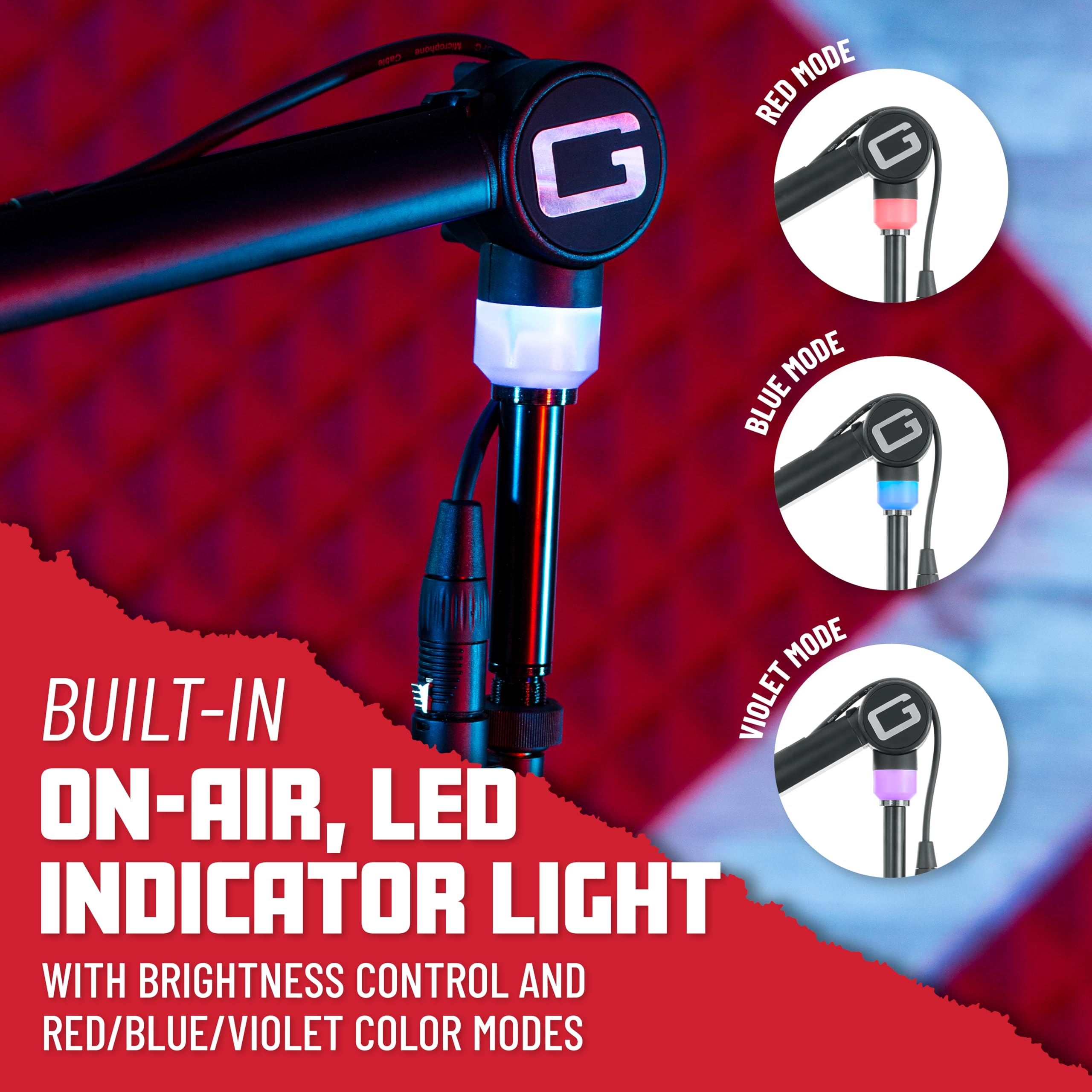 Gator Frameworks GFWMICBCBM4000 Mikrofonarm mit LED
