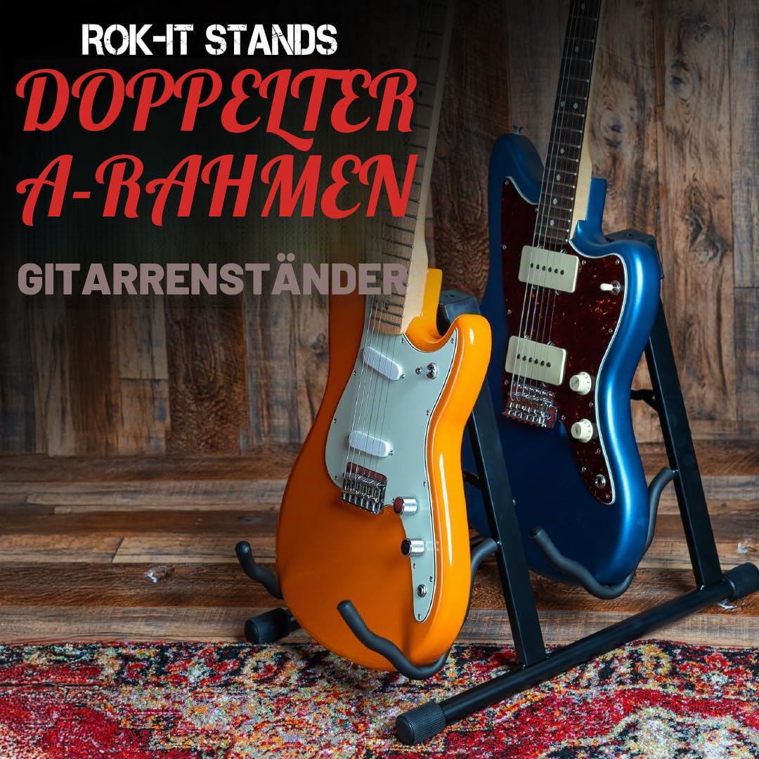 Gator Rok-It RI-GTRAU2X Doppel-Gitarrenständer Stahl klappbar