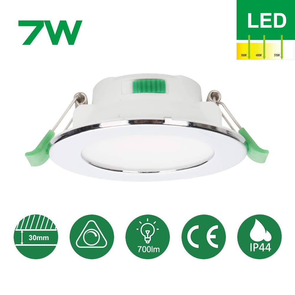 Alusso Recessed Ceiling Light 7W Einbaustrahler chrom dimmbar
