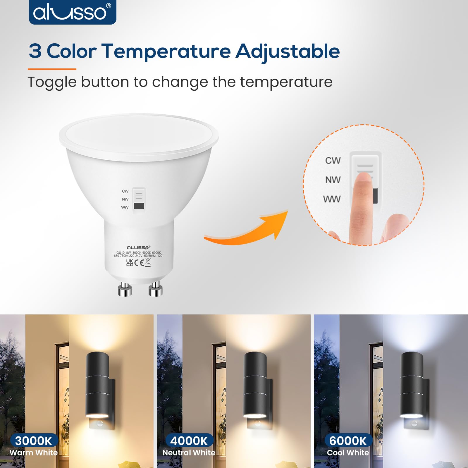 Alusso Security Light Außenwandleuchte Sensor schwarz 2x8W