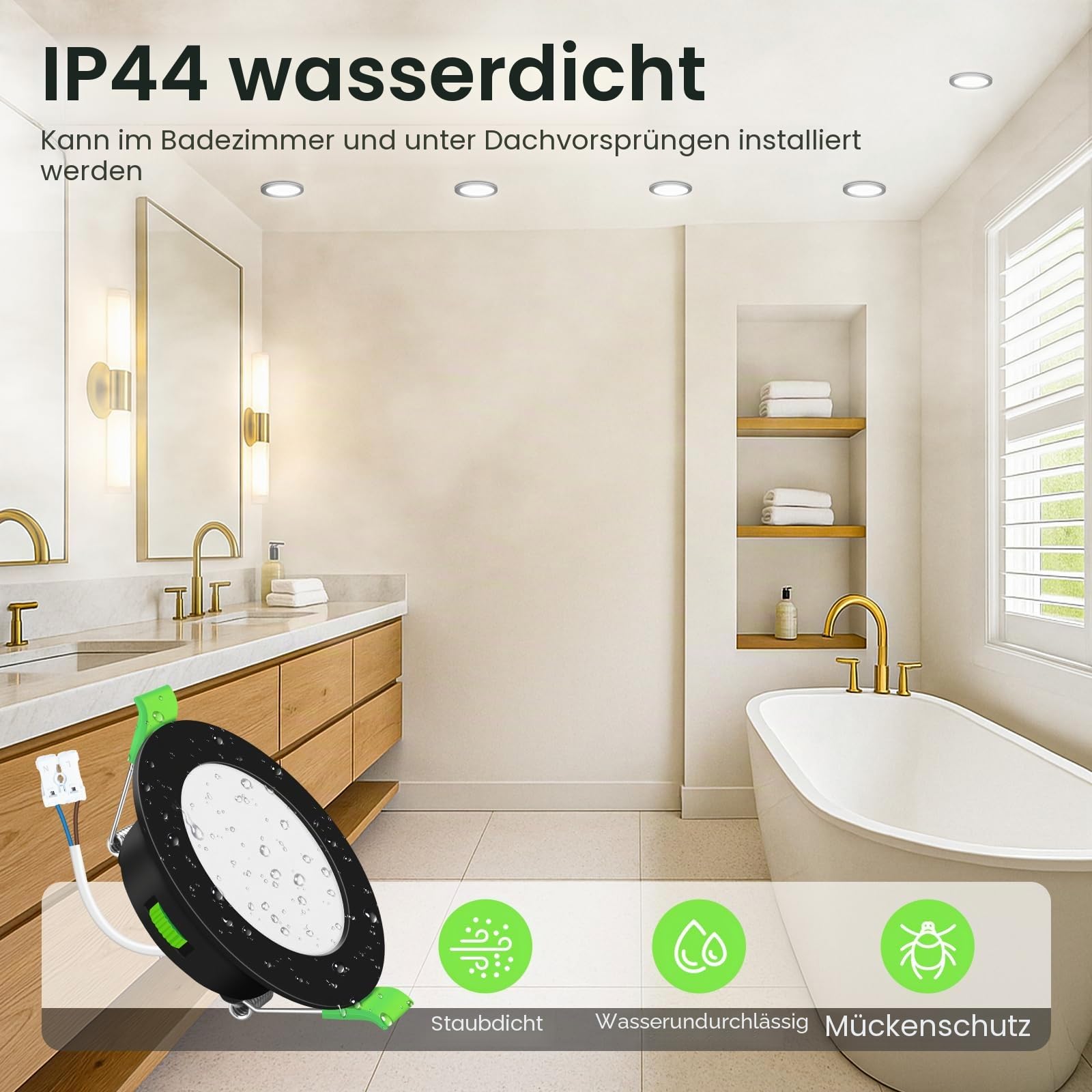 Alusso Recessed Einbaustrahler 7W Schwarz 6 Stück dimmbar