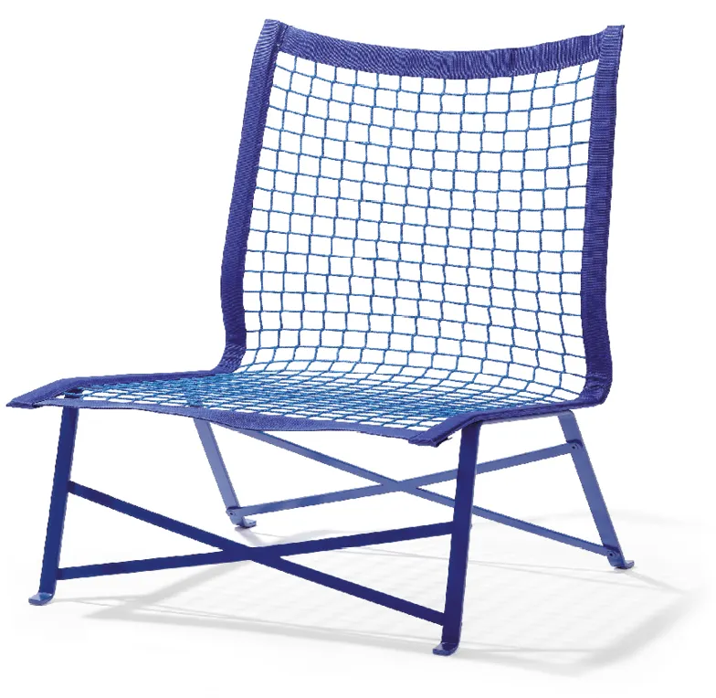 Richard Lampert TIE-BREAK Sessel signalblau Testmuster