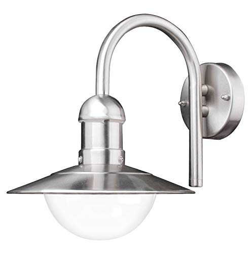 Ledino Ledar Wandleuchte Hof E27 Edelstahl IP44 Outdoor