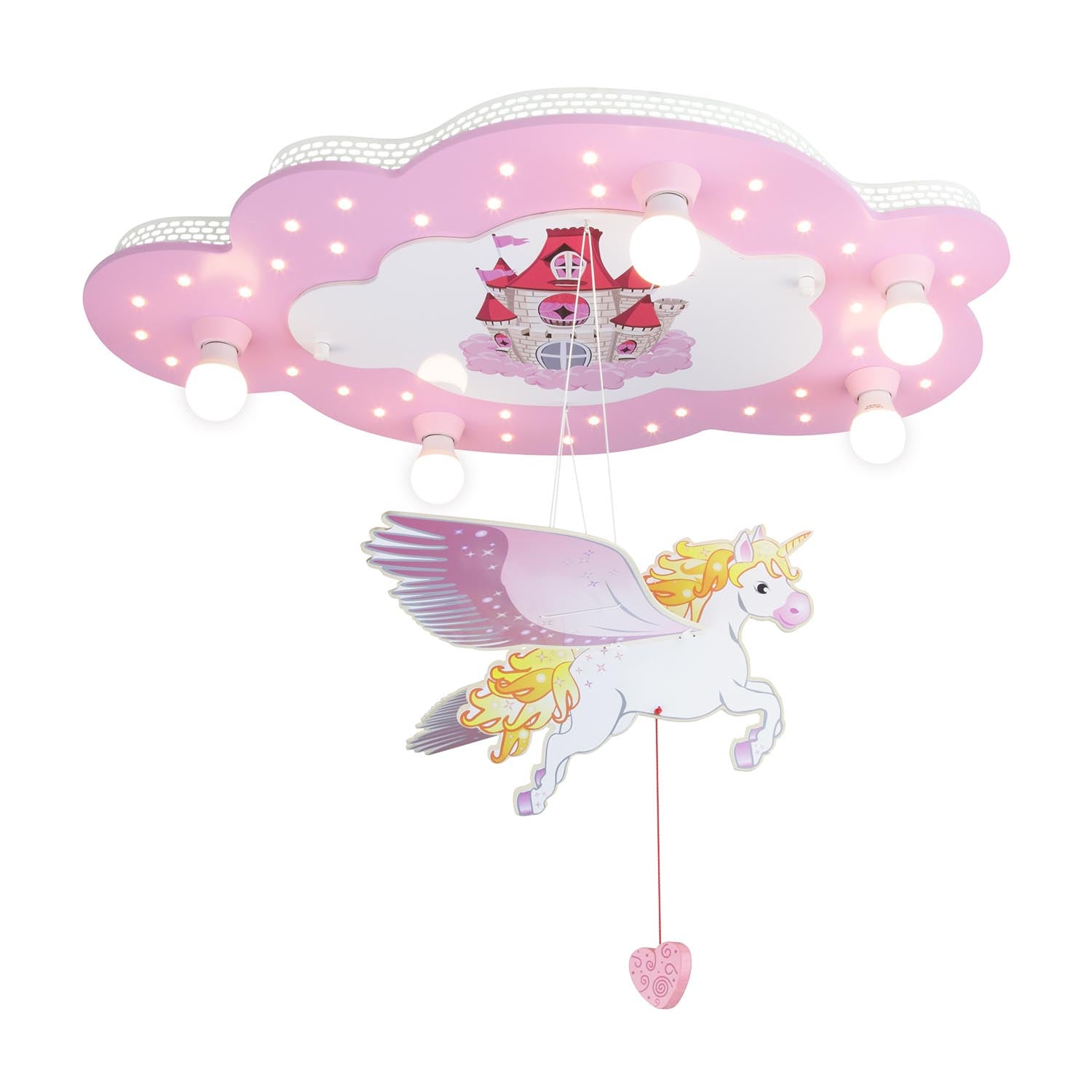 Elobra Kids Schloss Einhorn Bildwolke Deckenleuchte rosa