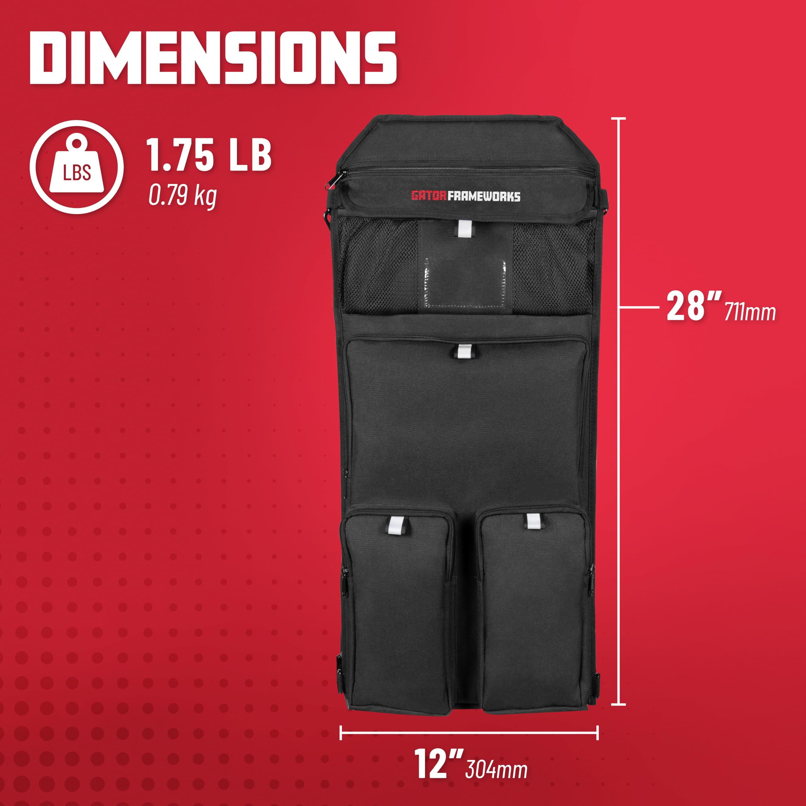 Gator GFW-UTL-CART-ACCBAG Zubehörtasche 7 Fächer für Wagen