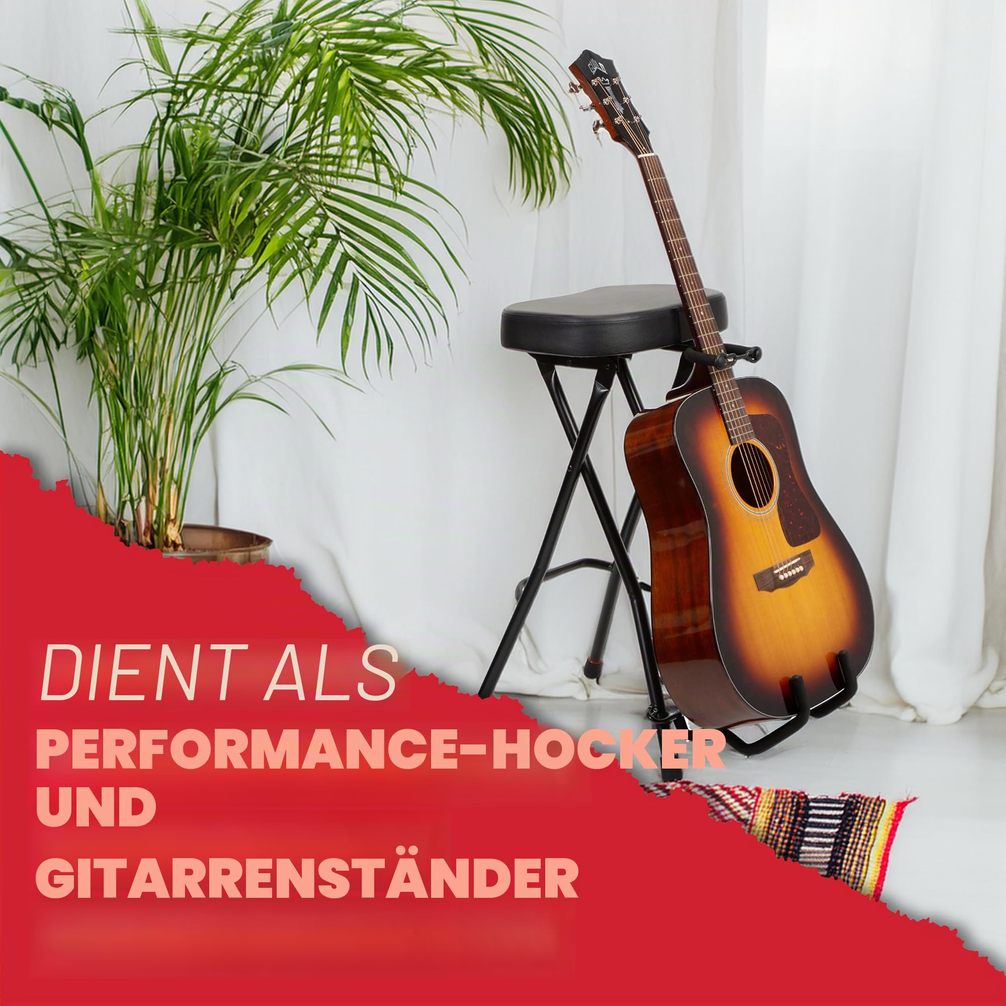 Gator Guitar GFW-GTRSTOOL Gitarrenhocker mit Ständer