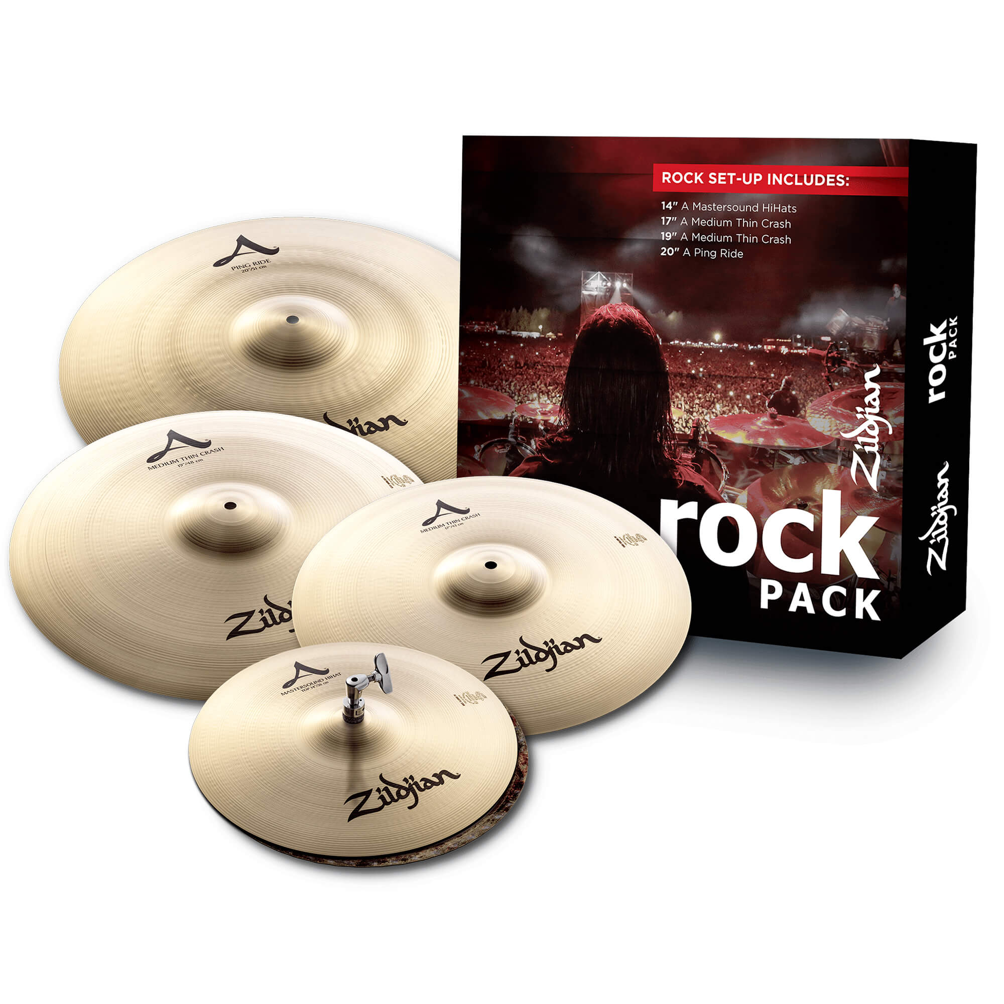 Zildjian A Rock Becken Set 14 17 19 20 Zoll hell